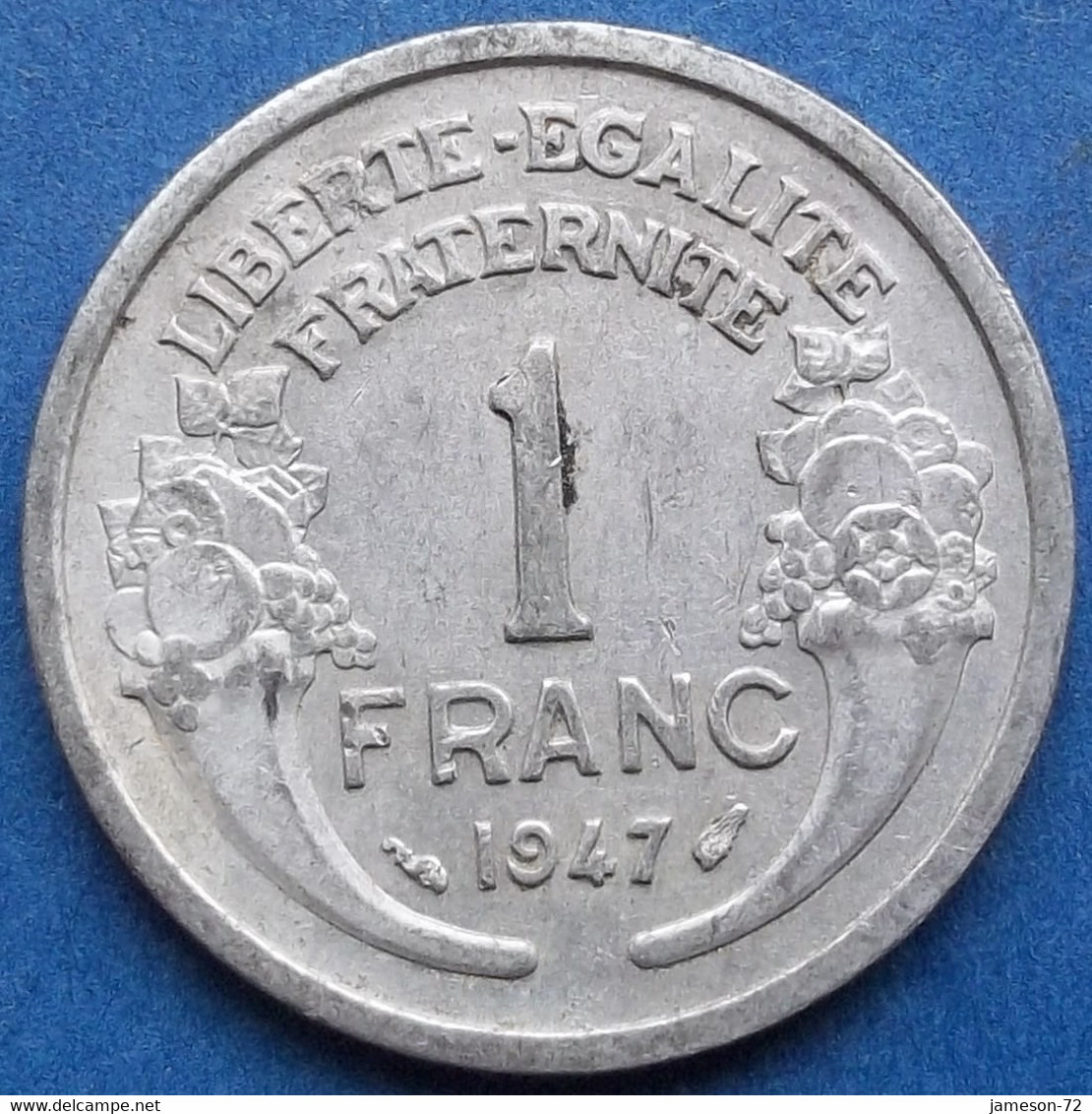 FRANCE - 1 Franc 1947 KM# 885a.1 De Gaulles Provisional Government (1944-1947) - Edelweiss Coins - 1 Franc