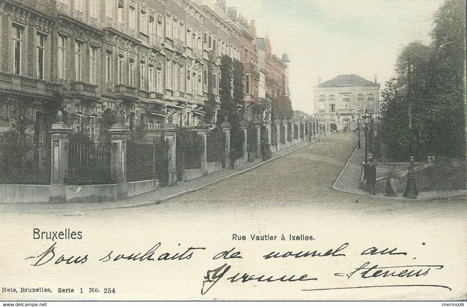 Bruxelles Rue Vautier à Ixelles Nels Série 1 N°254 Carte Précurseur Dos Non Divisé 1902 - Elsene - Ixelles