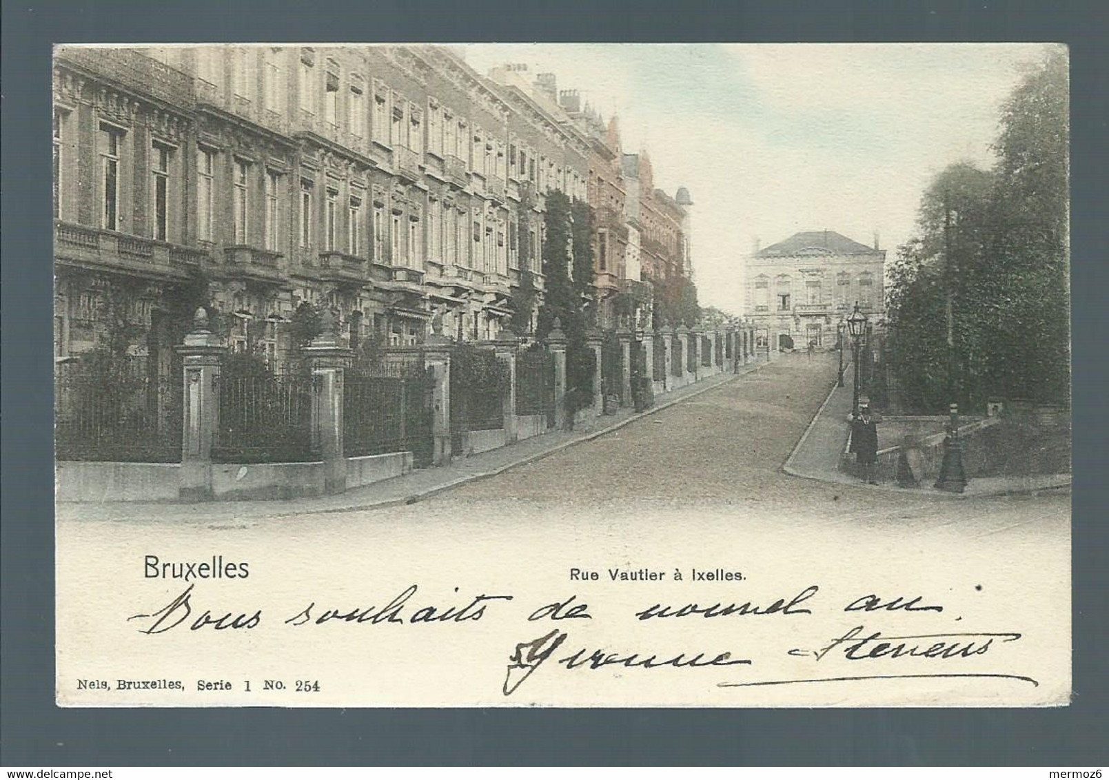 Bruxelles Rue Vautier à Ixelles Nels Série 1 N°254 Carte Précurseur Dos Non Divisé 1902 - Elsene - Ixelles