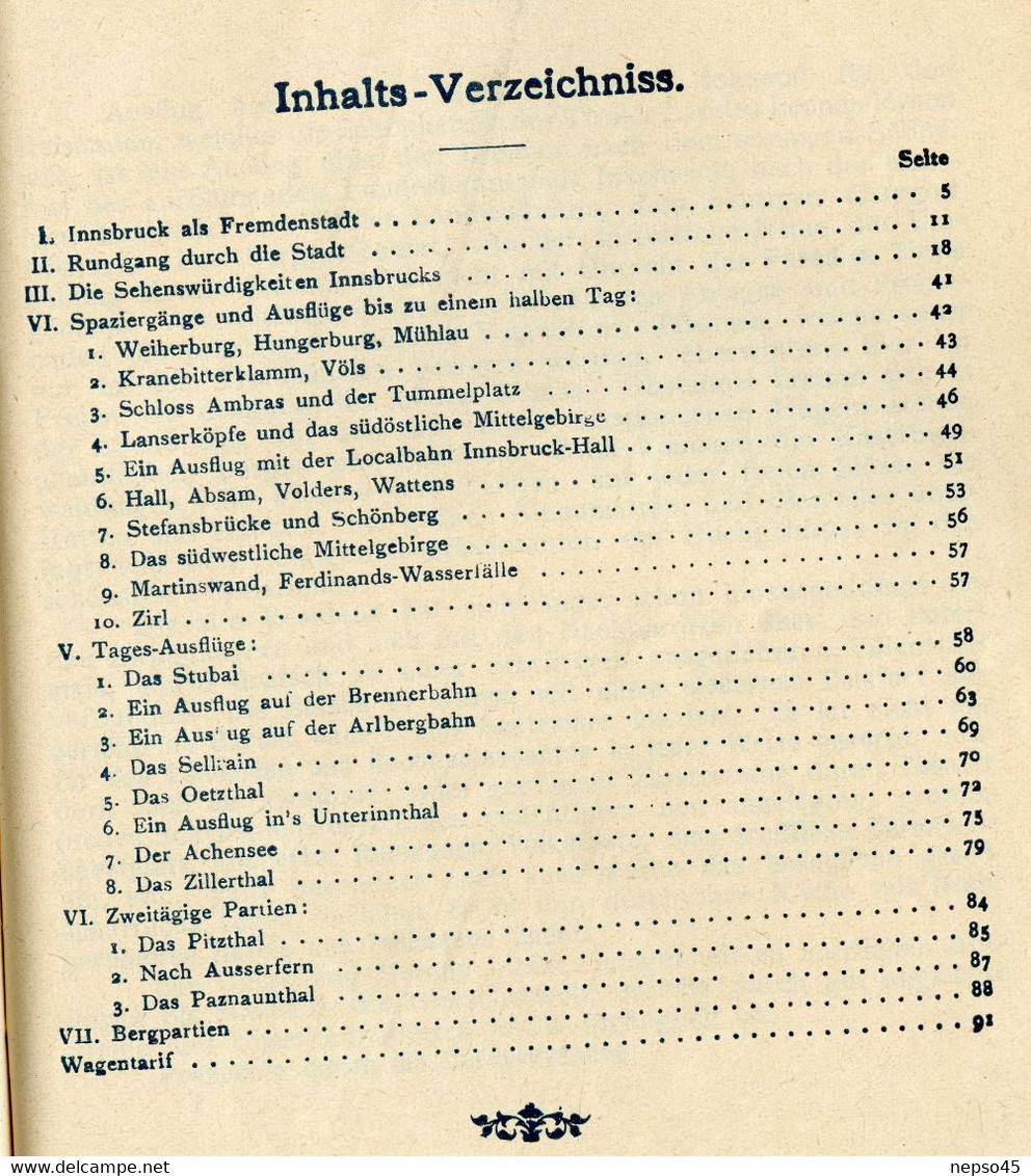 Autriche.Insbruck und seine Umgebung.Guide touristique.Année 1906.