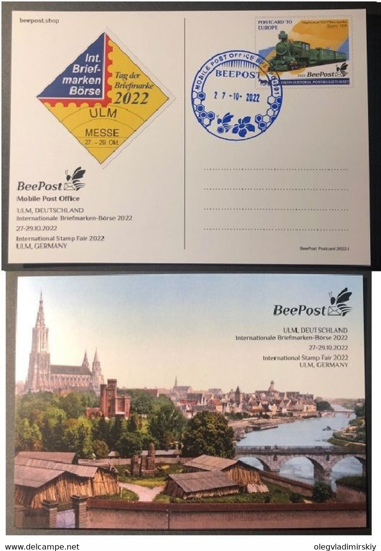 Finland 2022 Postal Transport History Railway Stationary Card International Exhibition In Ulm Germany Beepost FDC - Poste