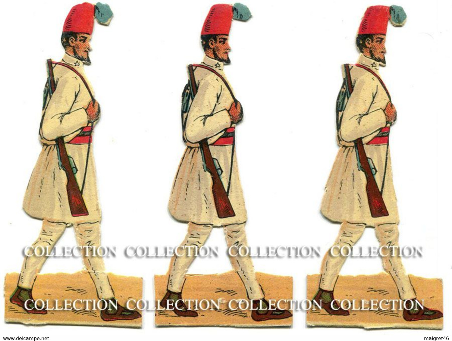 3 SOLDATINI UNIFORMI MILITARI ZAPTIE ERITREO COLONIA ITALIA ERITREA - Figurines