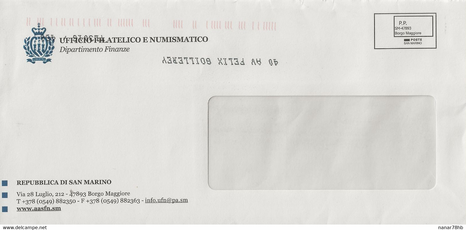 Lettre En Port Payé De Borgo Maggiore - Lettres & Documents