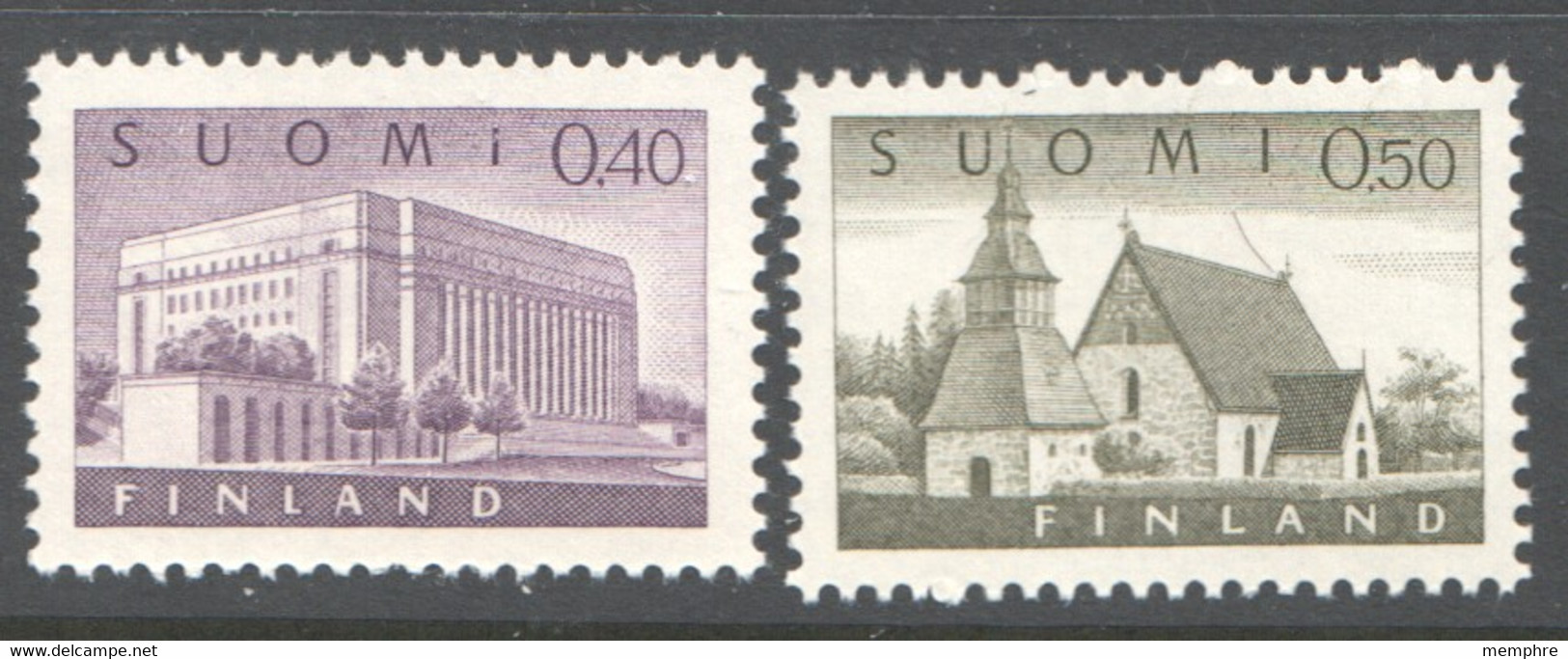 1963  Parlement 0,40m, Eglise 0,50m  MiNr 562, 564  Sc 406-7  ** MNH - Unused Stamps