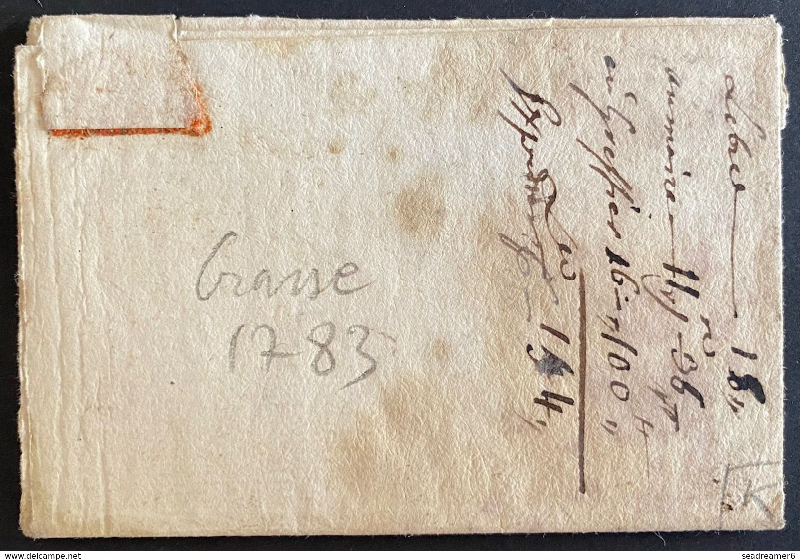 Lettre De GRASSE En 1783 Pour BOUJON Adréssée à Un Bourgeois TTB... - ....-1700: Precursors