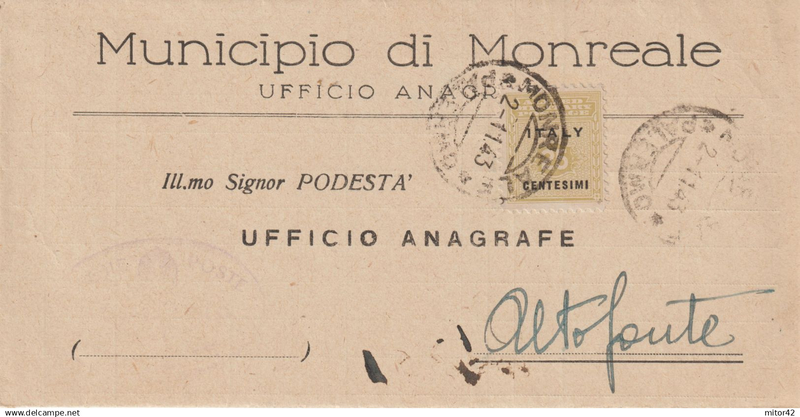 105-Amgot Sicilia-Occupazione Alleata-RISPEDITA-30c.+coppia 15c X Trecastagni-Aci S. Antonio - Anglo-Amerik. Bez.: Naples