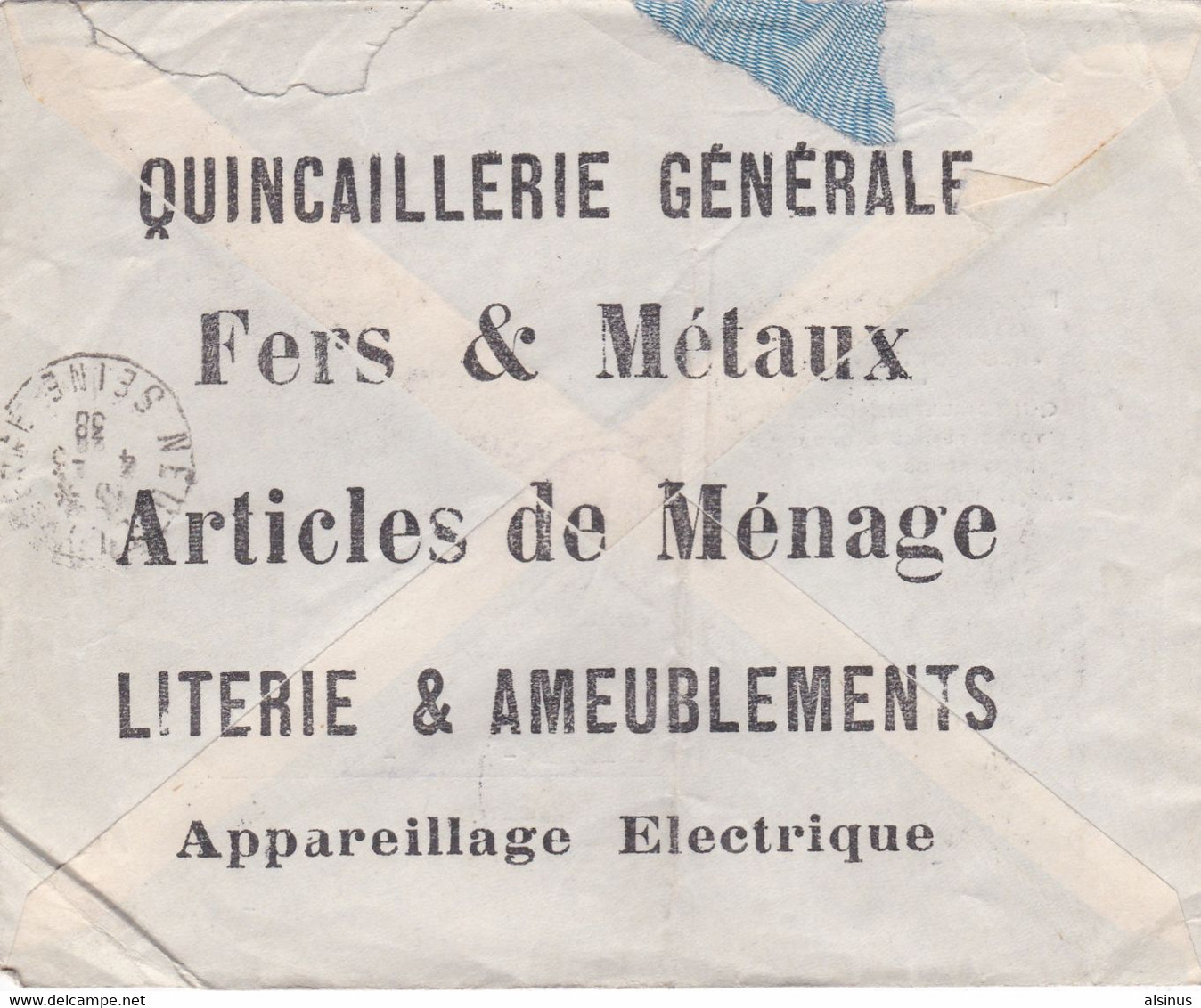 MADAGASCAR - 90C ROUGE (174) - 1F25 BLEU ET BRUN (175B) - 11 FEV 1938 - SUR LETTRE - ETABLISSEMENTS RENE RENOUF - Lettres & Documents