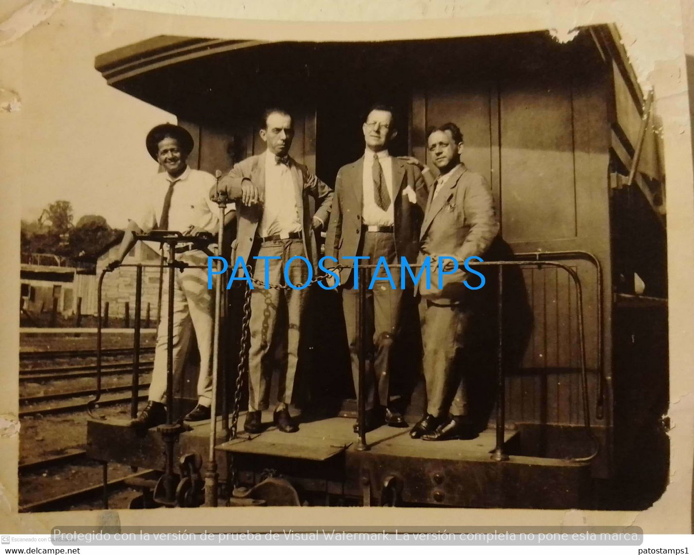 198076 COSTA RICA SIGUIRRES MAN'S TRAIN TREN YEAR 1925 11 X 8.5 CM PHOTO NO POSTAL POSTCARD - Costa Rica