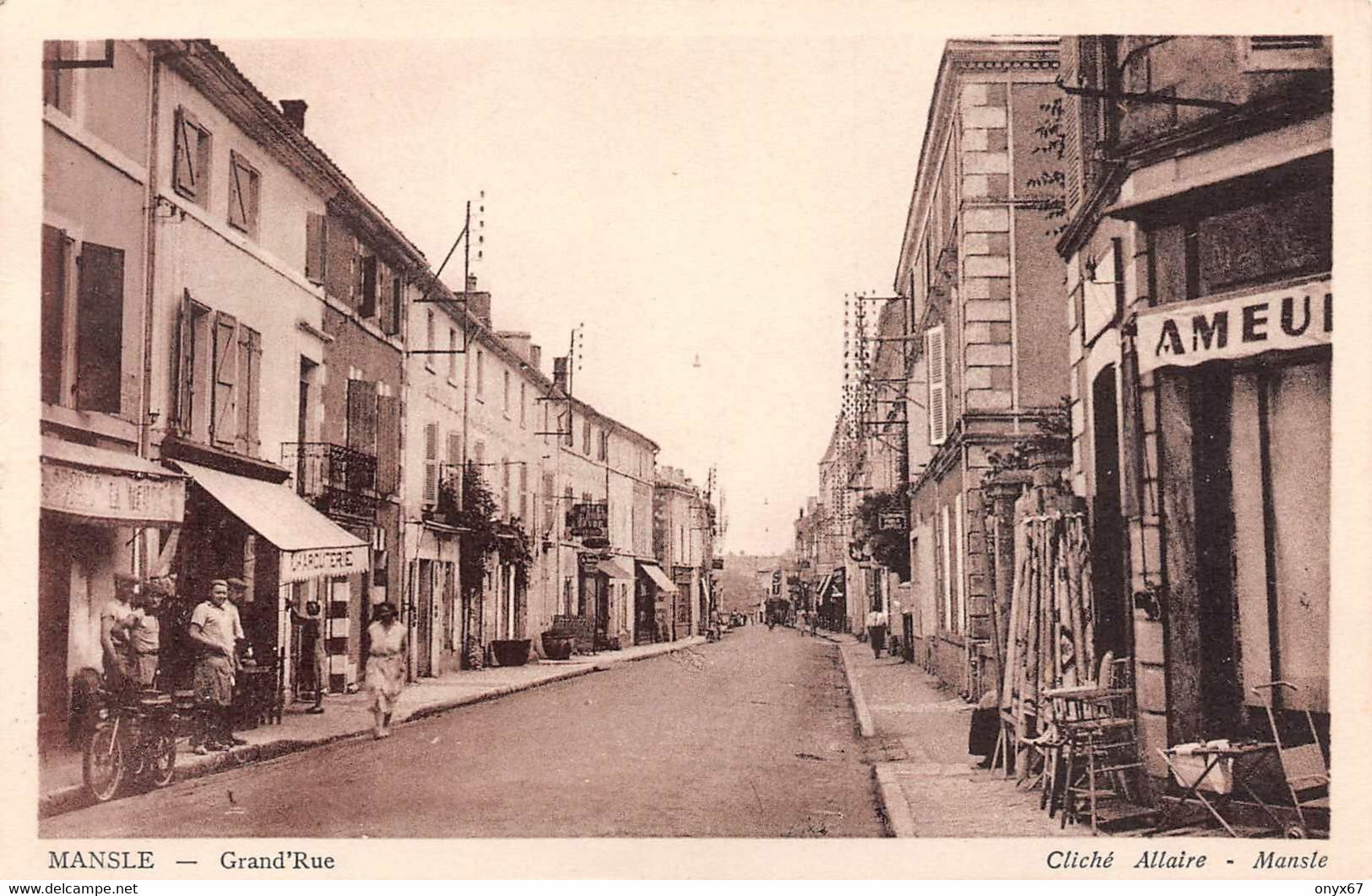 MANSLE-16-Charente-Grand Rue- Commerce Charcuterie-Moto-Cliché Allaire - Mansle