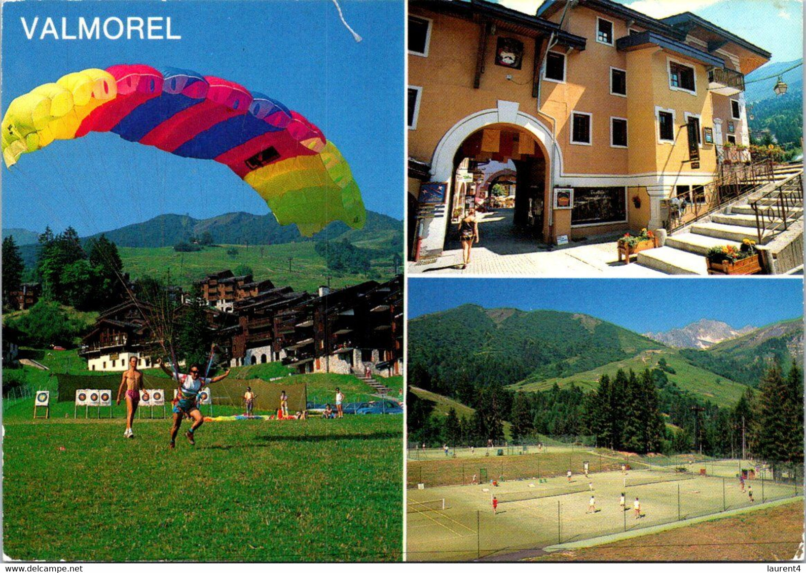 (1 N 23) France - Valmorel (with Parachute Or Parapente + Tennis Court) - Paracaidismo