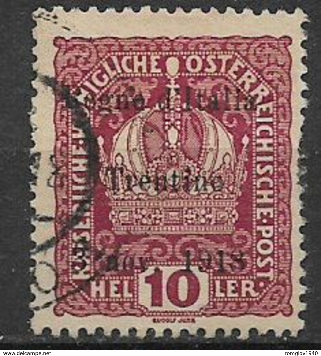 TRENTINO ALTO ADIGE  1918 FRANCOBOLLI D'AUSTRIA DEL 1916-18 SOPRASTAMPATI SASS.4 USATO VF - Trentino