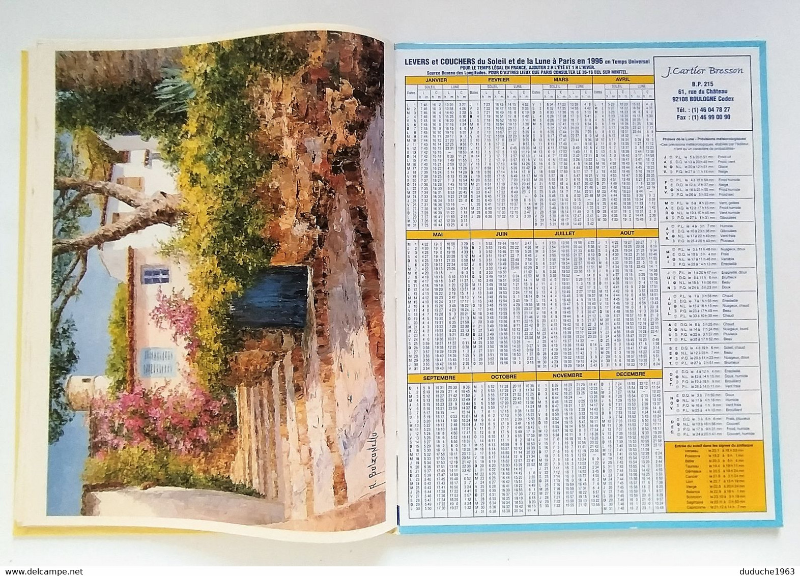 Calendrier La Poste - Almanach PTT 1996 - Seine Maritime