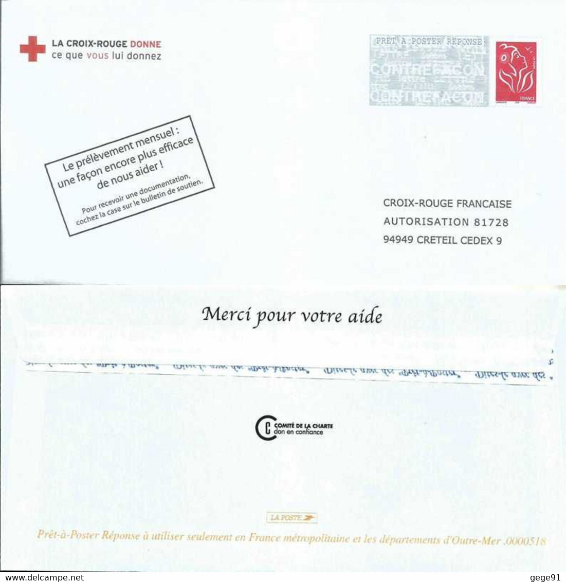 Pap Réponse Lamouche - Croix Rouge - Agrément 0000518 - Prêts-à-poster:Answer/Lamouche