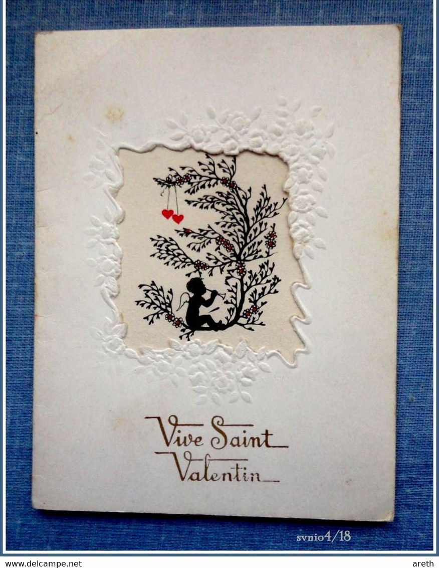 Jolie Carte Double De Saint Valentin Avec Feuillet Intérieur Vierge - Sonstige & Ohne Zuordnung