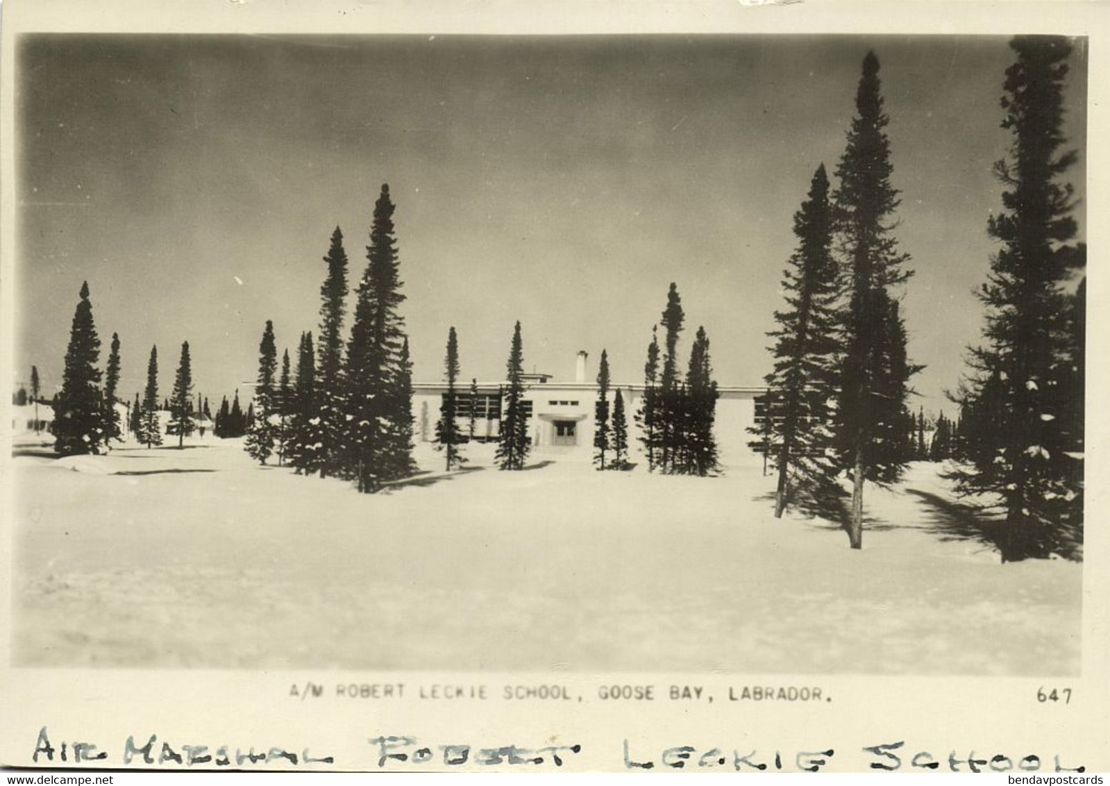 Canada, GOOSE BAY, Labrador, Robert Leckie School (1955) RPPC Postcard - Other & Unclassified