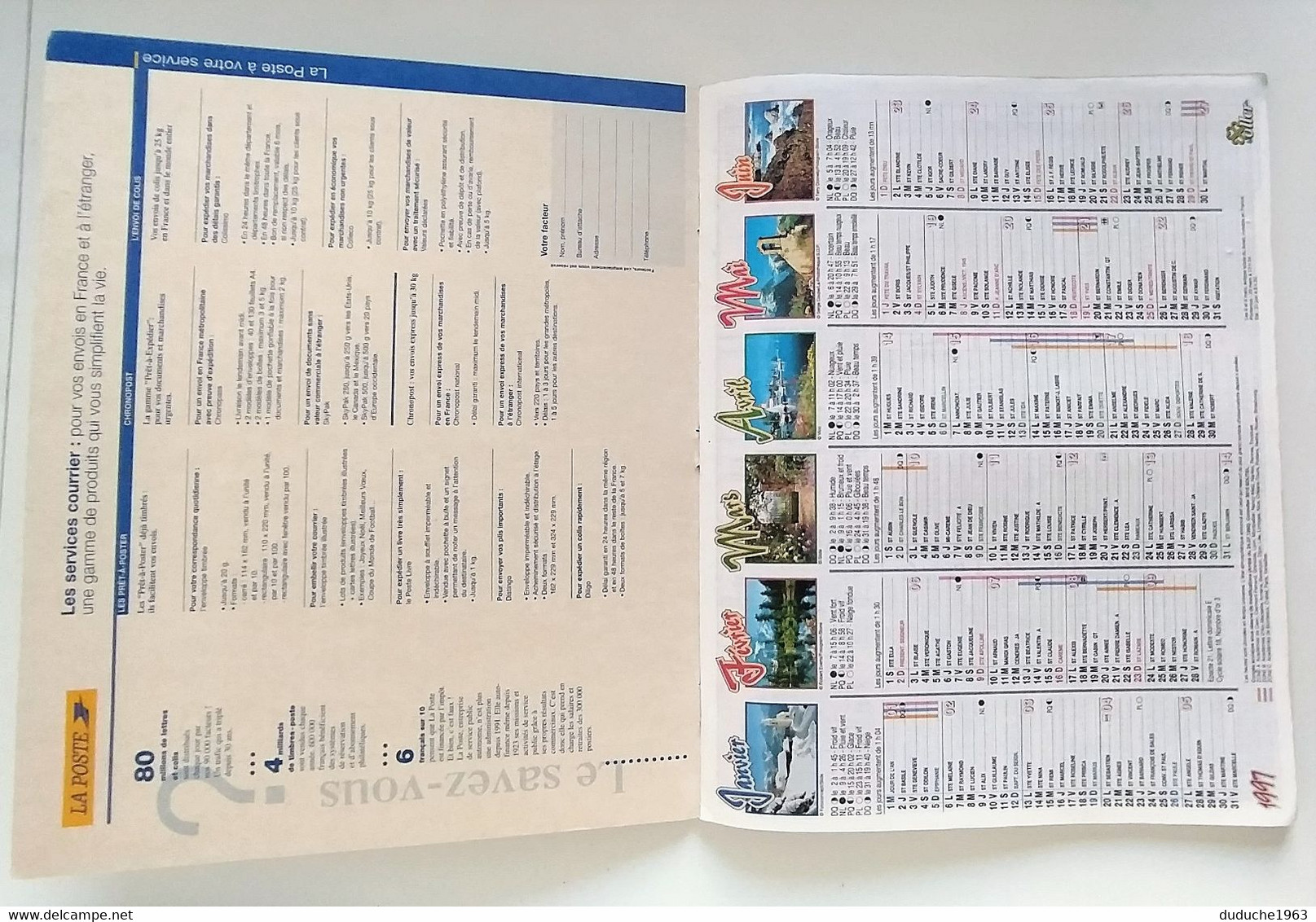 Calendrier La Poste - Almanach PTT 1997 - Bouches Du Rhône - Grand Format : 1991-00