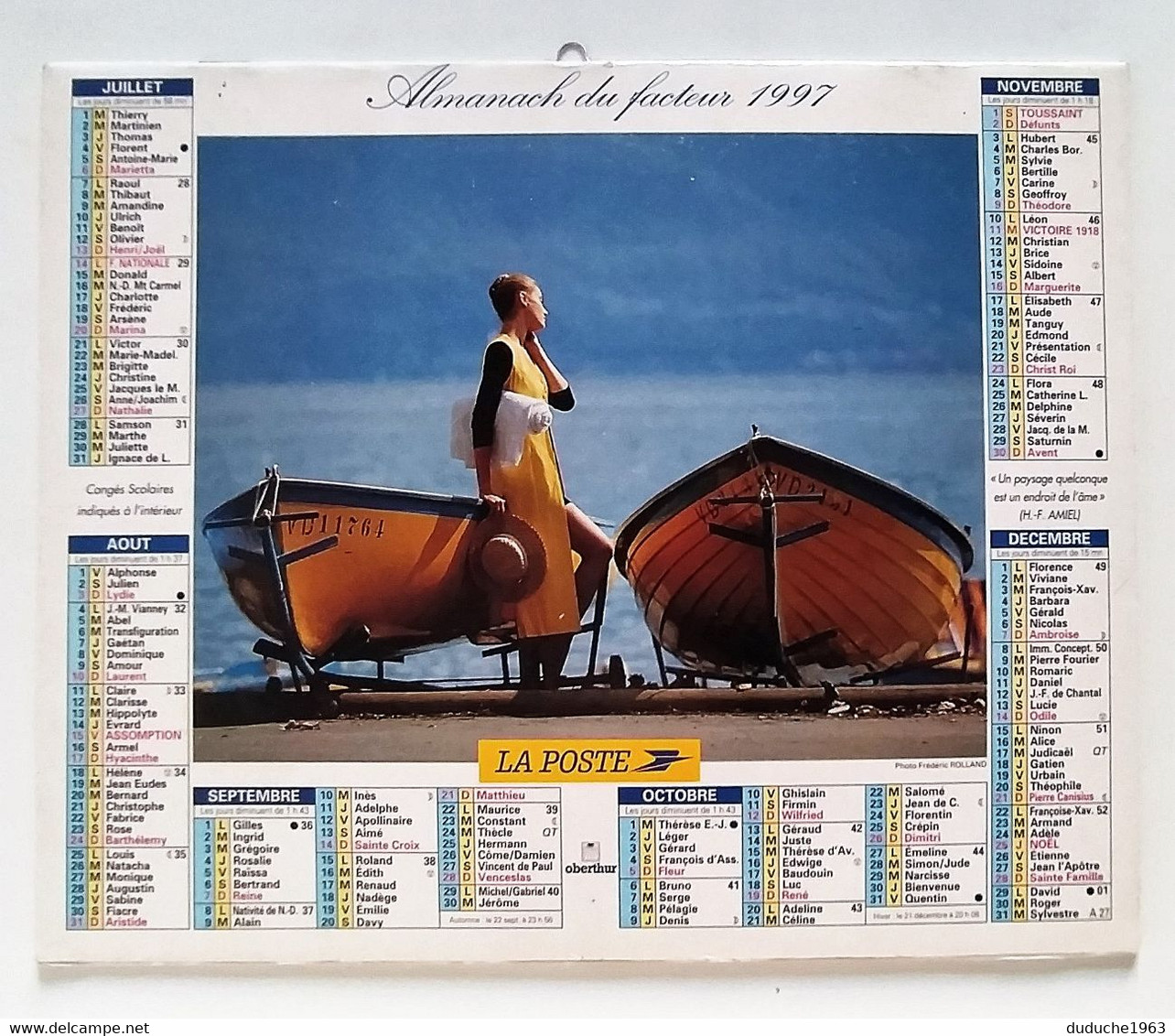 Calendrier La Poste - Almanach PTT 1997 - Bouches Du Rhône - Grand Format : 1991-00