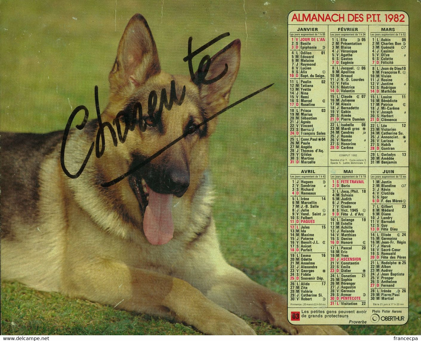065 - ALMANACH DES P.T.T  1982     -  ANNEE DE VOTRE NAISSANCE - Grand Format : 1981-90