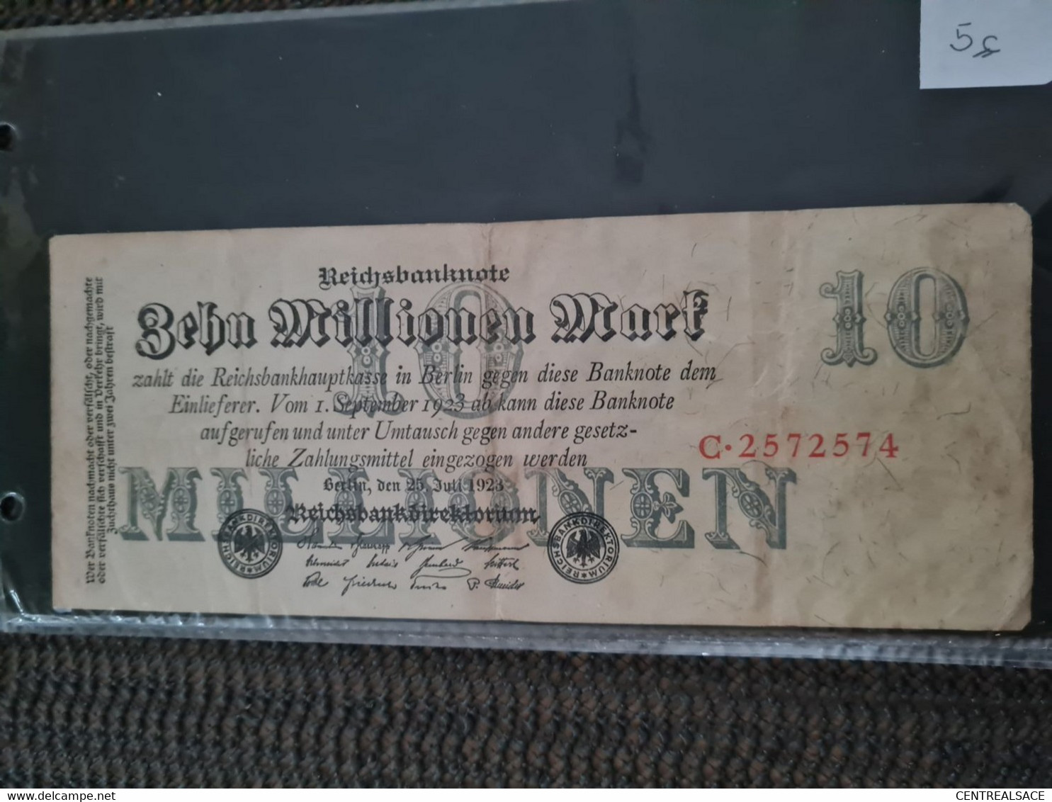 BILLET 10 MILLIONS DE MARK BERLIN 1923 - Non Classés