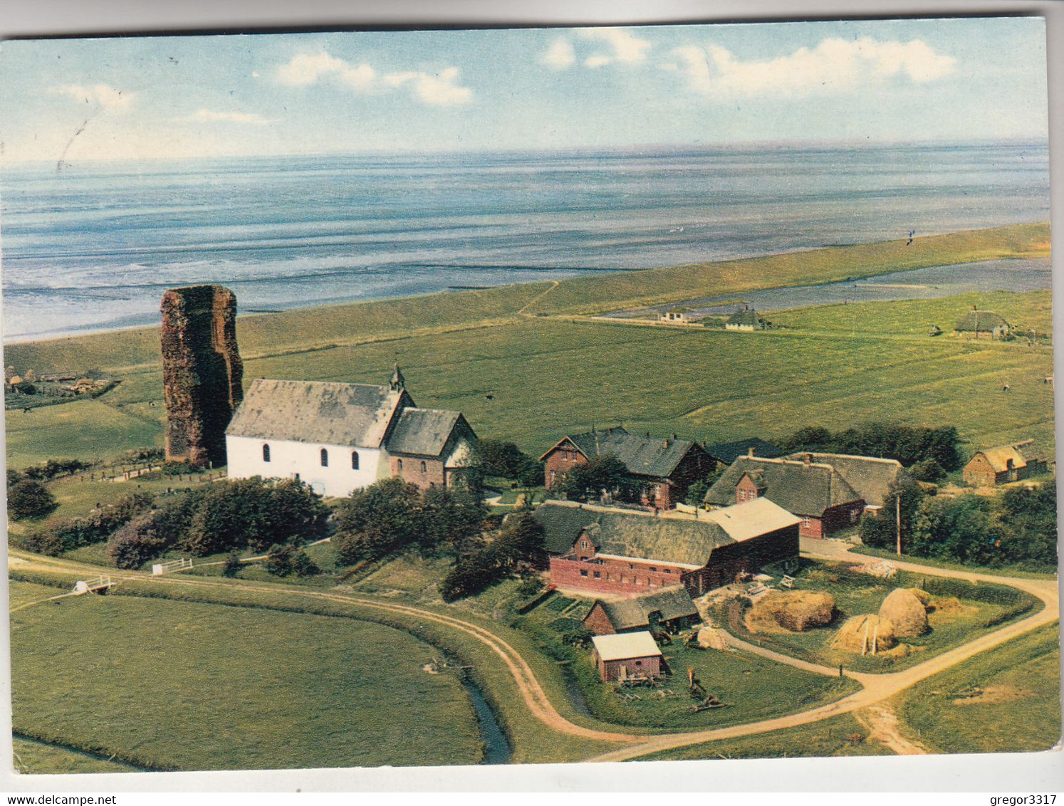 C1727) Nordseeinsel PELLWORM - Alte KIRCHE 1965 Mit Toller Umgebung - Nordfriesland