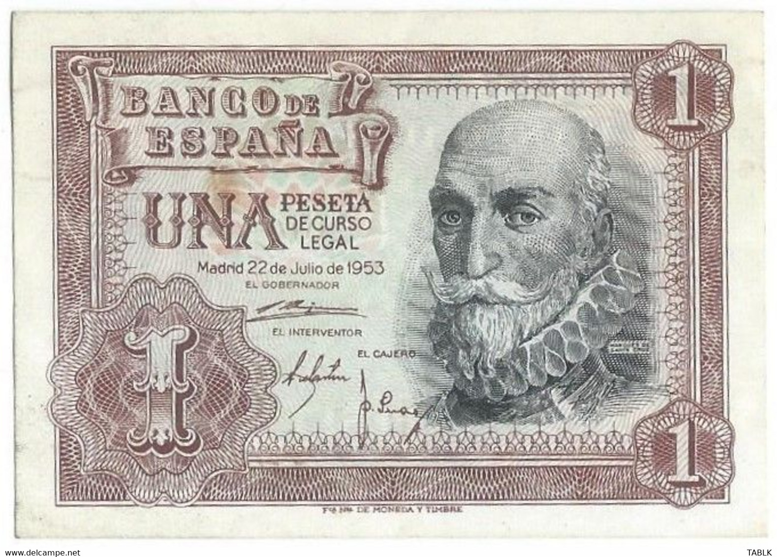 MM695 - SPANJE - SPAIN - 1 UNA PESETA 1953 - 1-2 Pesetas