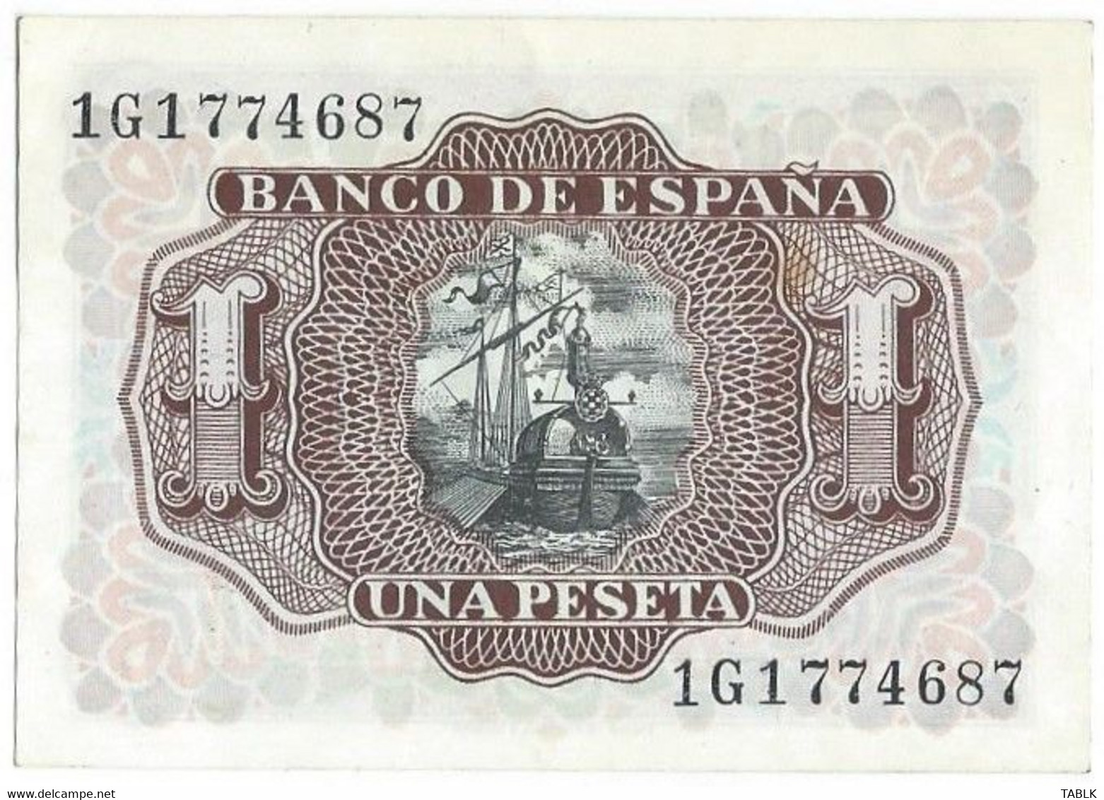 MM695 - SPANJE - SPAIN - 1 UNA PESETA 1953 - 1-2 Pesetas