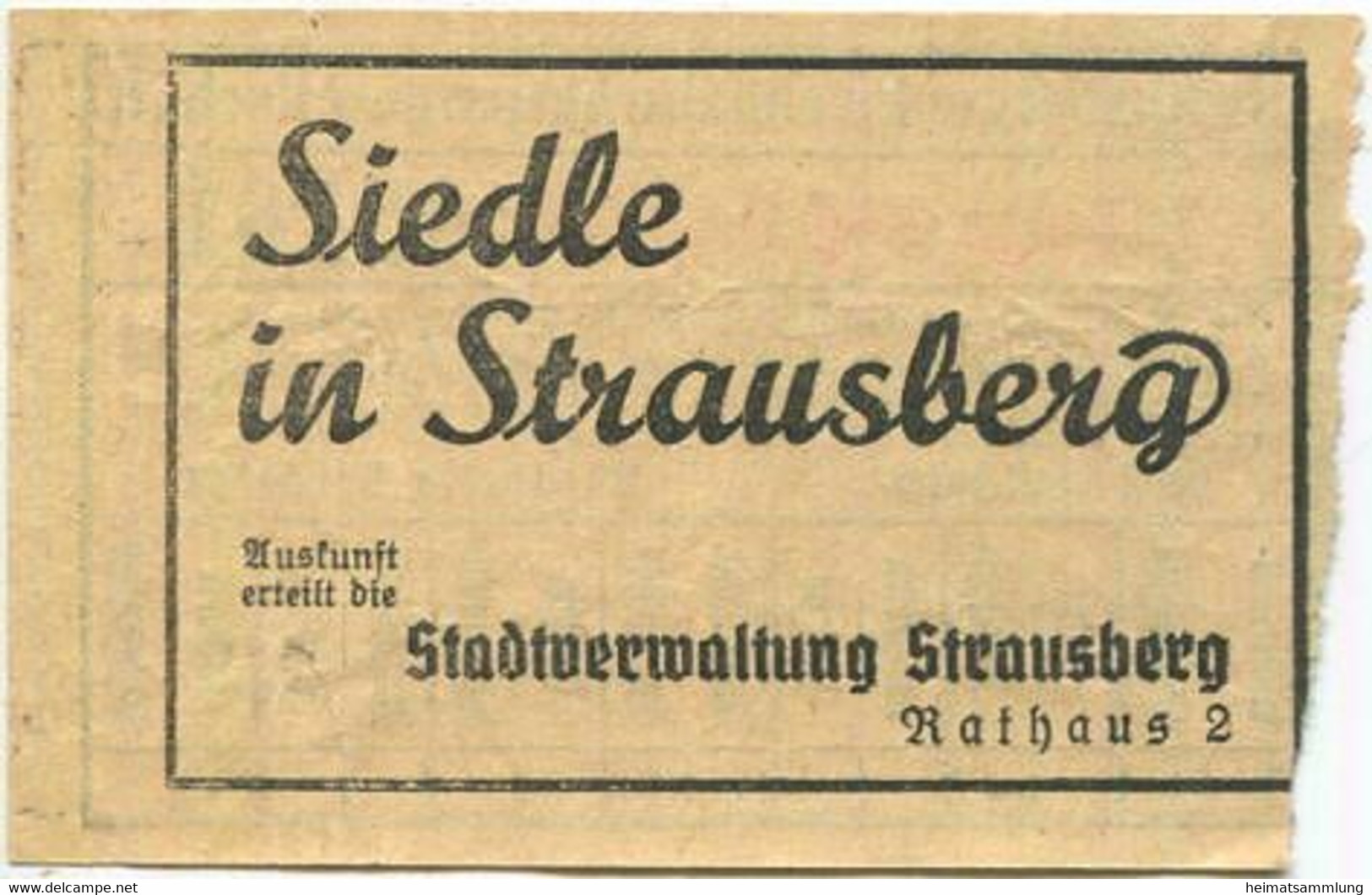 Deutschland - Strausberg - Strausberger Eisenbahn Aktiengesellschaft - Fahrschein 1. Zone RM 0,10 - Europa