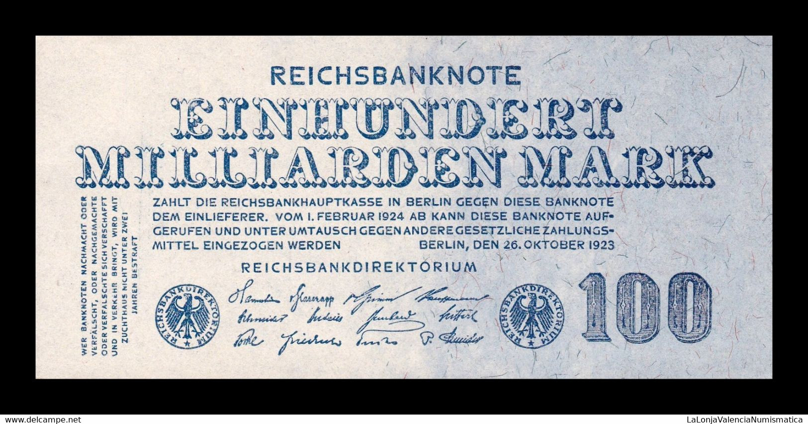 Alemania Germany 100000000000 Mark 1923 Pick 126 SC UNC - 100 Miljard Mark