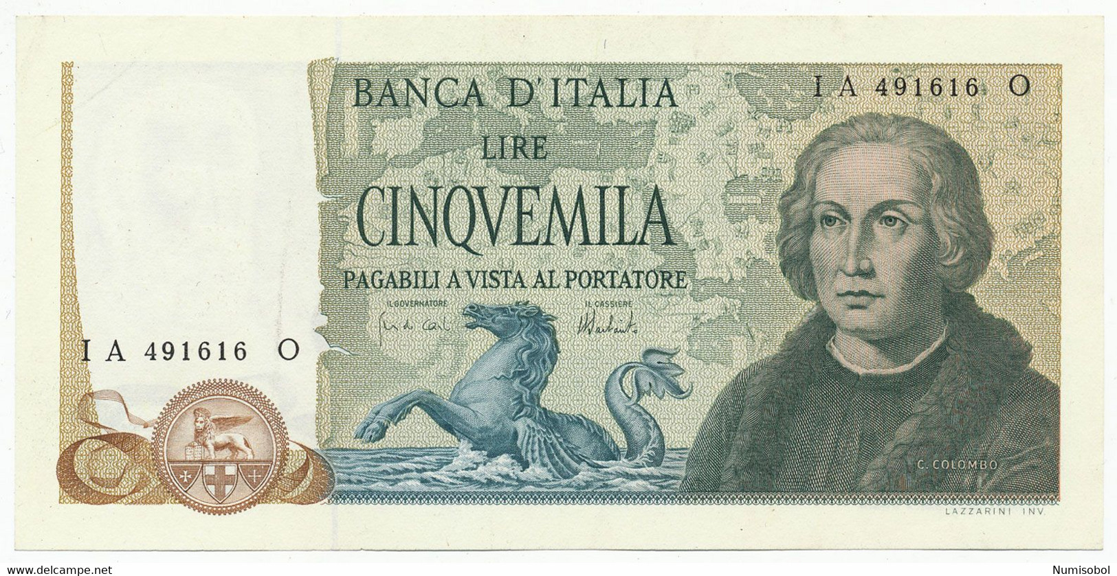 ITALY, ITALIA - 5000 Lire 11. 4. 1973. P102b, UNC. (T064) - 5000 Liras
