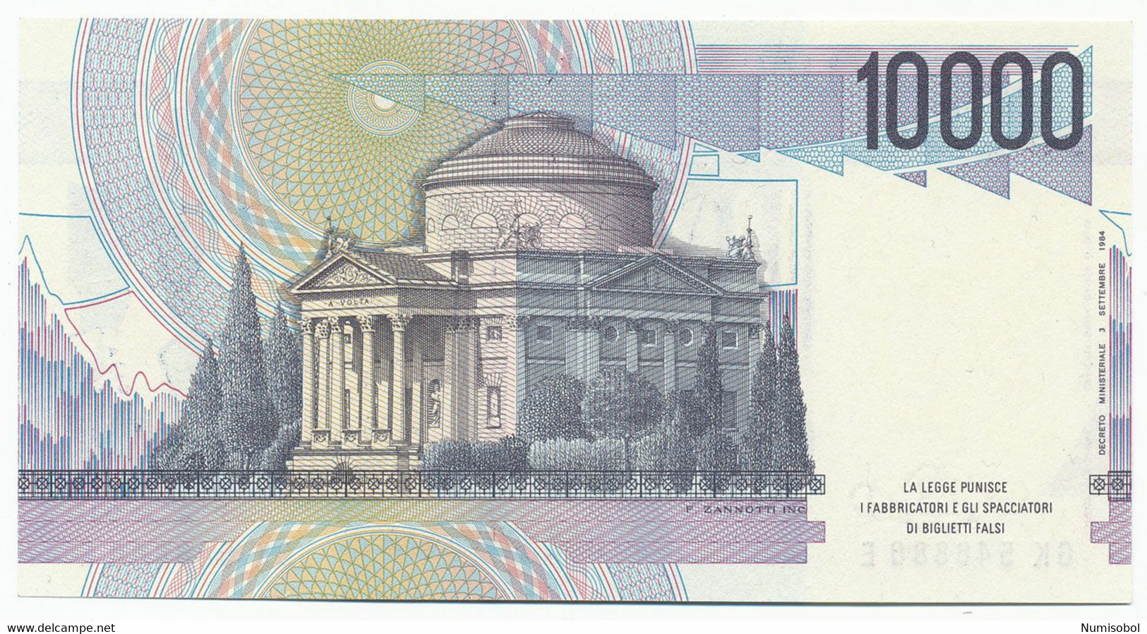 ITALY - 10000 Lire 3. 9. 1984. P112c, UNC (T155) - 10000 Lire