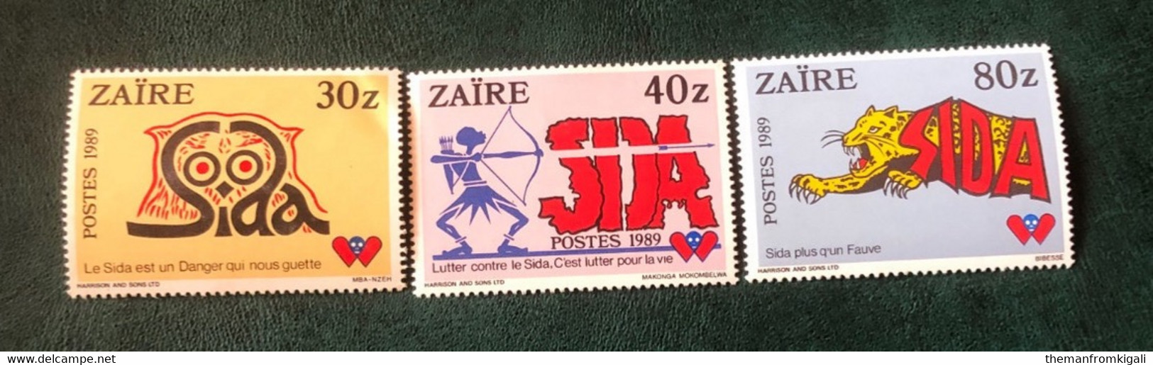 Congo DRC/Zaire 1990 - Anti-AIDS Campaign - Unused Stamps