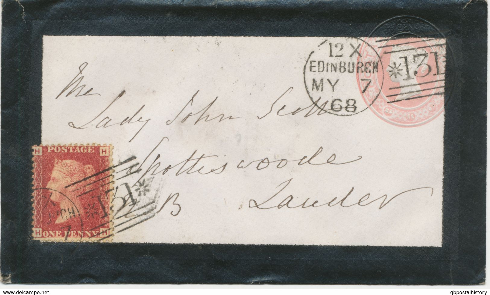 GB „131 / EDINBURGH“ Scottish Duplex Postmark (between 3 Thin Bars, Different Lenght, 131 Between Stars) On VF PS - Briefe U. Dokumente