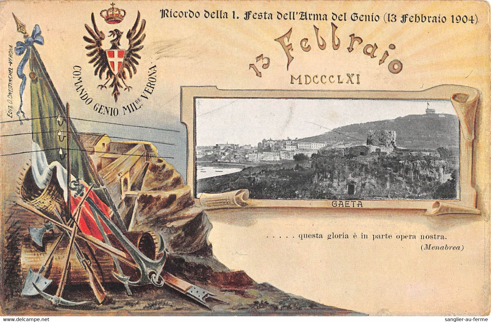 CPA GUERRE / ITALIE / ILLUSTRATEUR / GAETA RICORDO FESTA DELL ARMA DEL GENIO 1904 - Weltkrieg 1914-18