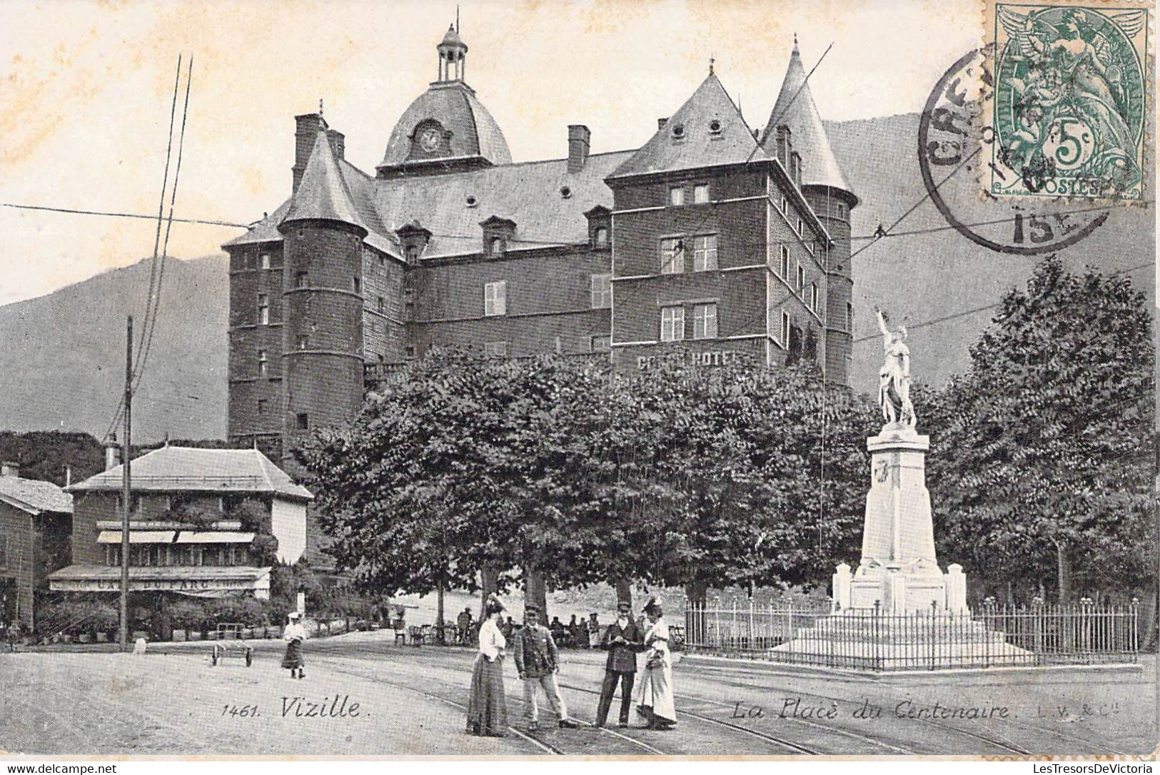 CPA France - Isère - Vizille - La Place Du Centenaire - Oblitérée Grenoble 1907 - Aqua Photo - L. V. & Cie - Vizille