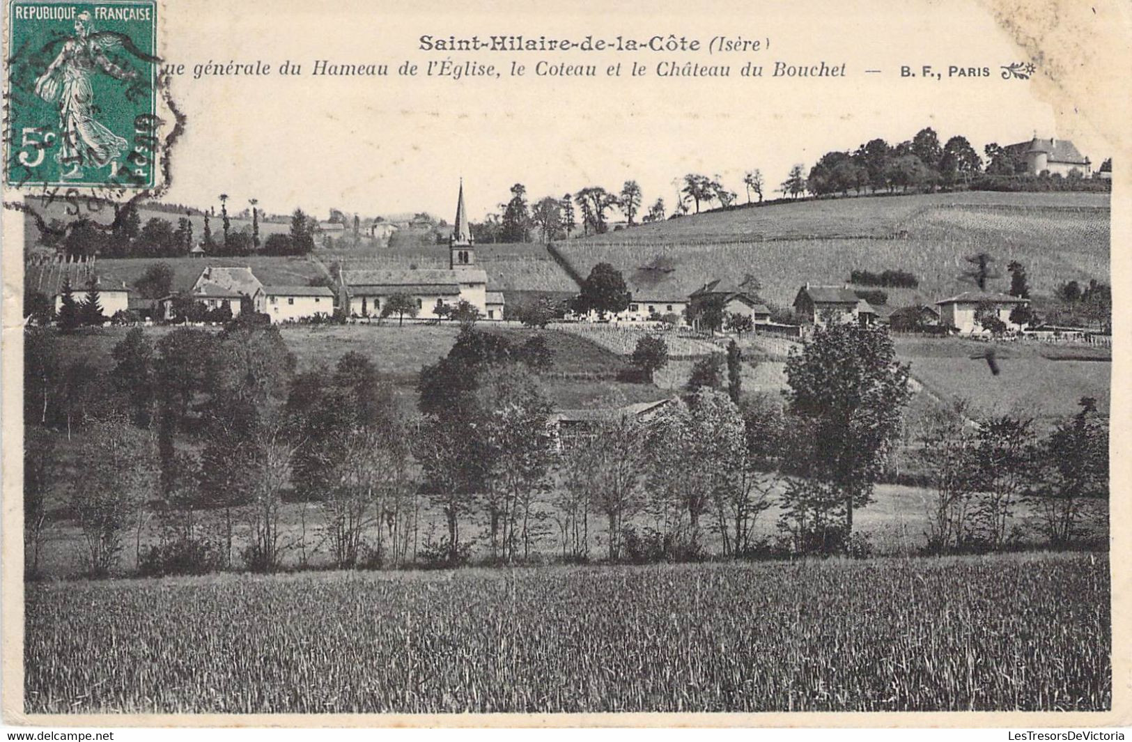 CPA France - Isère - Saint Hilaire De La Côte - Vue Générale Du Hameau De L Eglise - B. F. Pris - Oblitération Ambulante - Andere & Zonder Classificatie