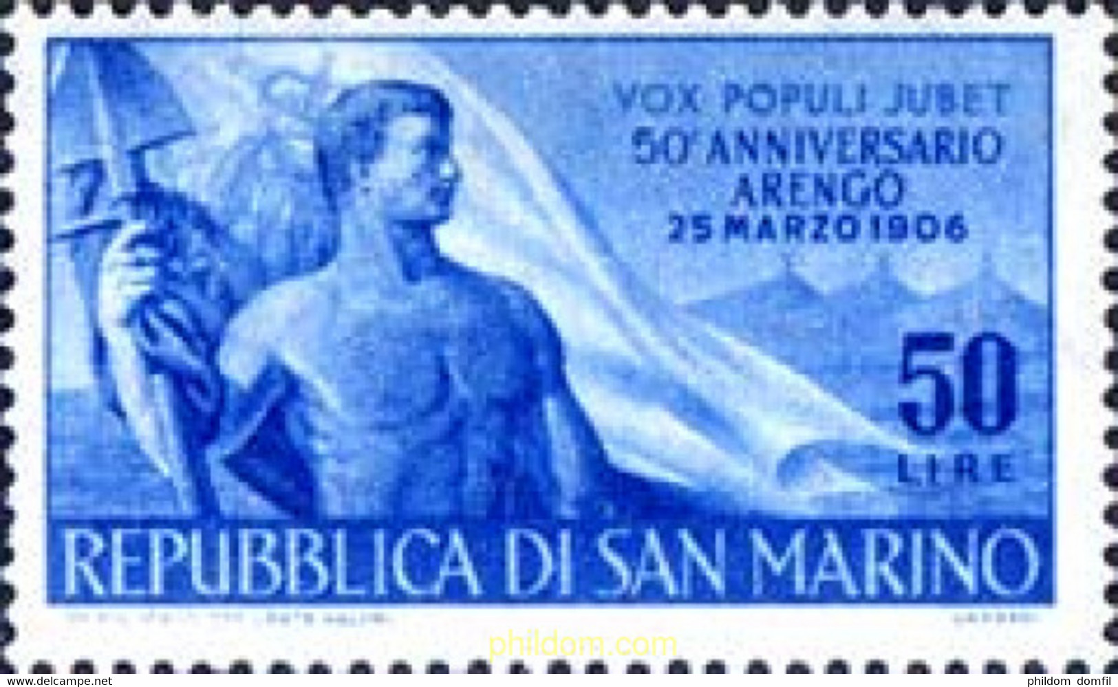 165646 MNH SAN MARINO 1956 50 ANIVERSARIO DEL ARENGO - Gebraucht