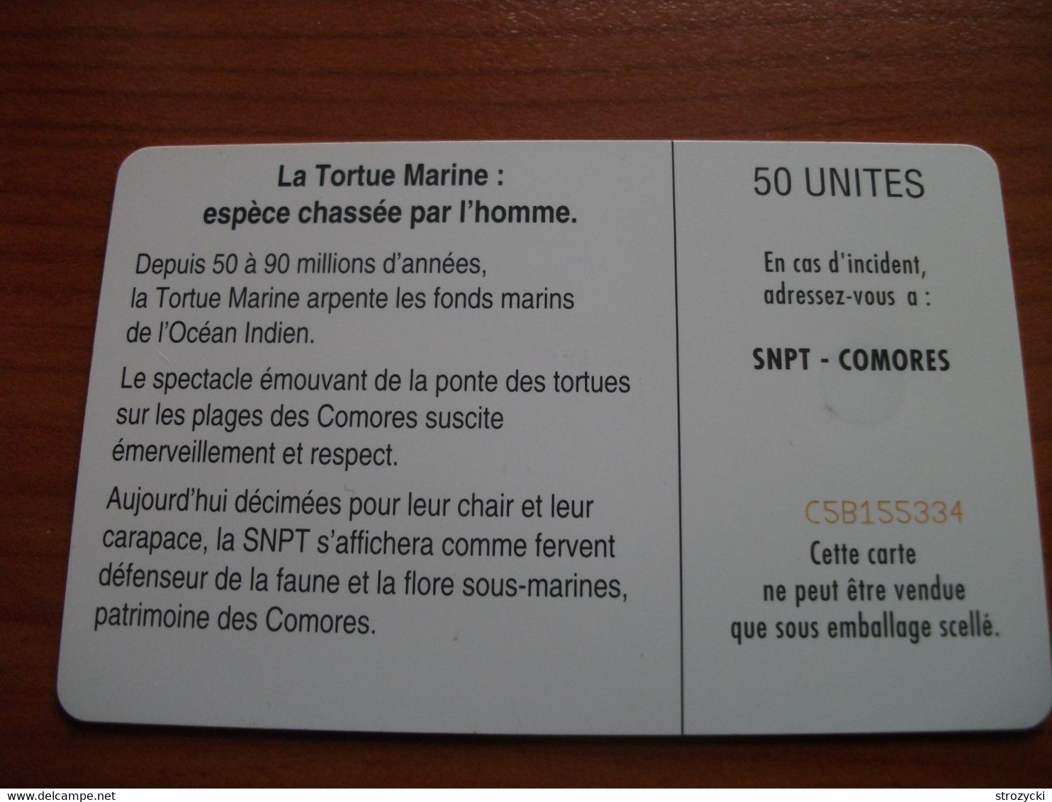 Comoros -  La Tortue Marine - C5B+6 Digits - Comoros