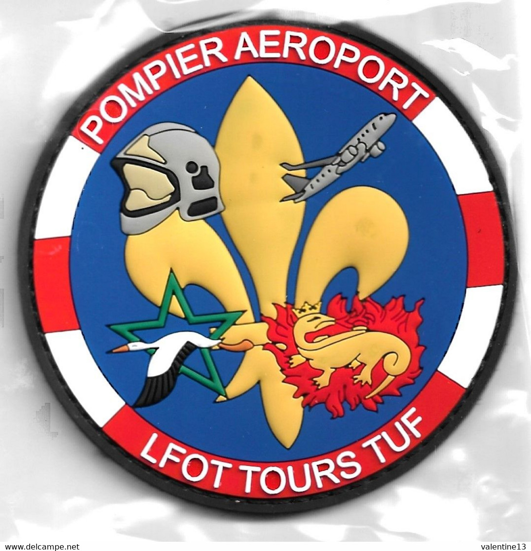 Ecusson PVC 3D SSLIA POMPIERS AEROPORT TOURS 37 - Firemen