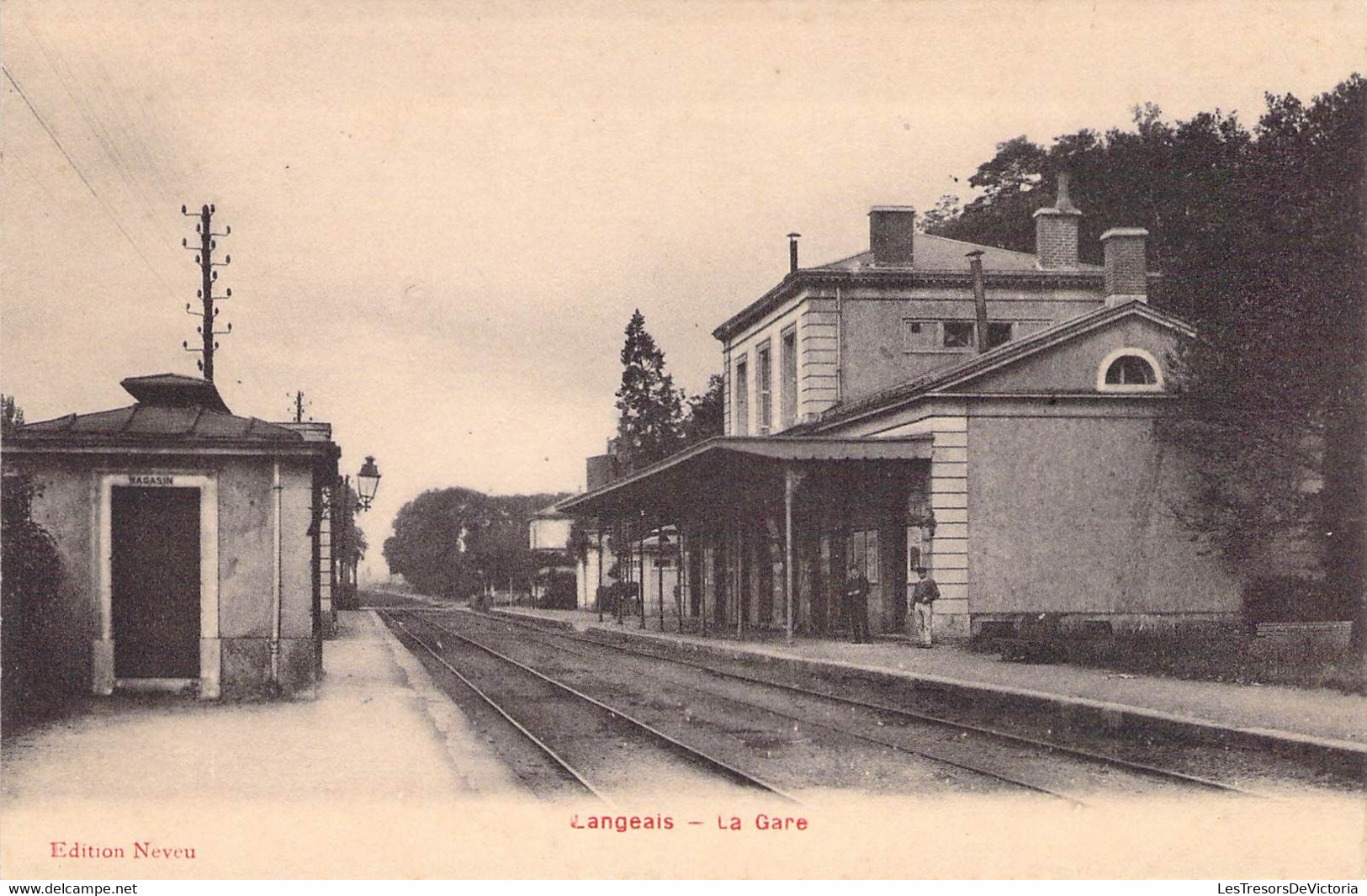 CPA France - Indre Et Loire - Langeais - La Gare - Edition Neveu - Simi Bromure A. Brgger Frères - Chemin De Fer - Langeais