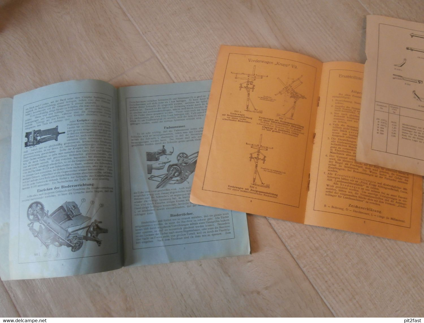 Krupp Bindemäher 1929 , 3x Ersatzteilkatalog Und Anweisung , Katalog , Erntemaschinen , Ernte , Mähbinder !!! - Maschinen