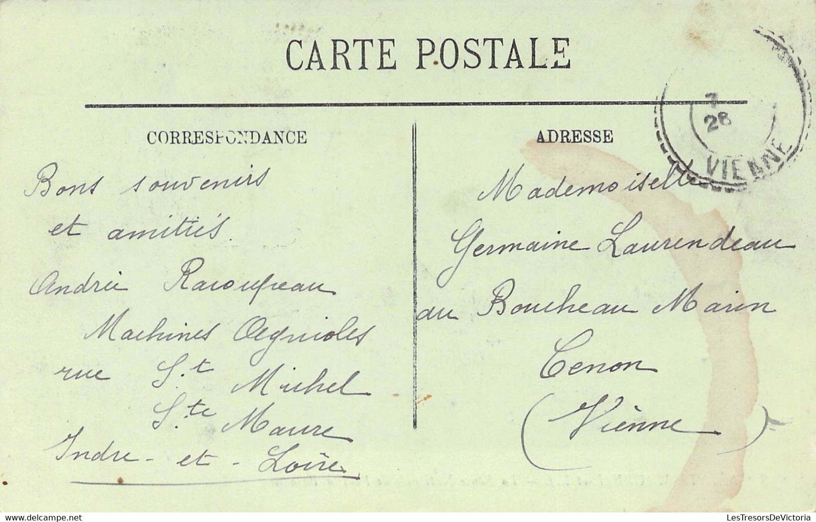CPA France - Indre Et Loire - Sainte Maure - La Route Nationale De Paris à Bayonne - L. L. - Oblitérée 1918 Vienne - Andere & Zonder Classificatie