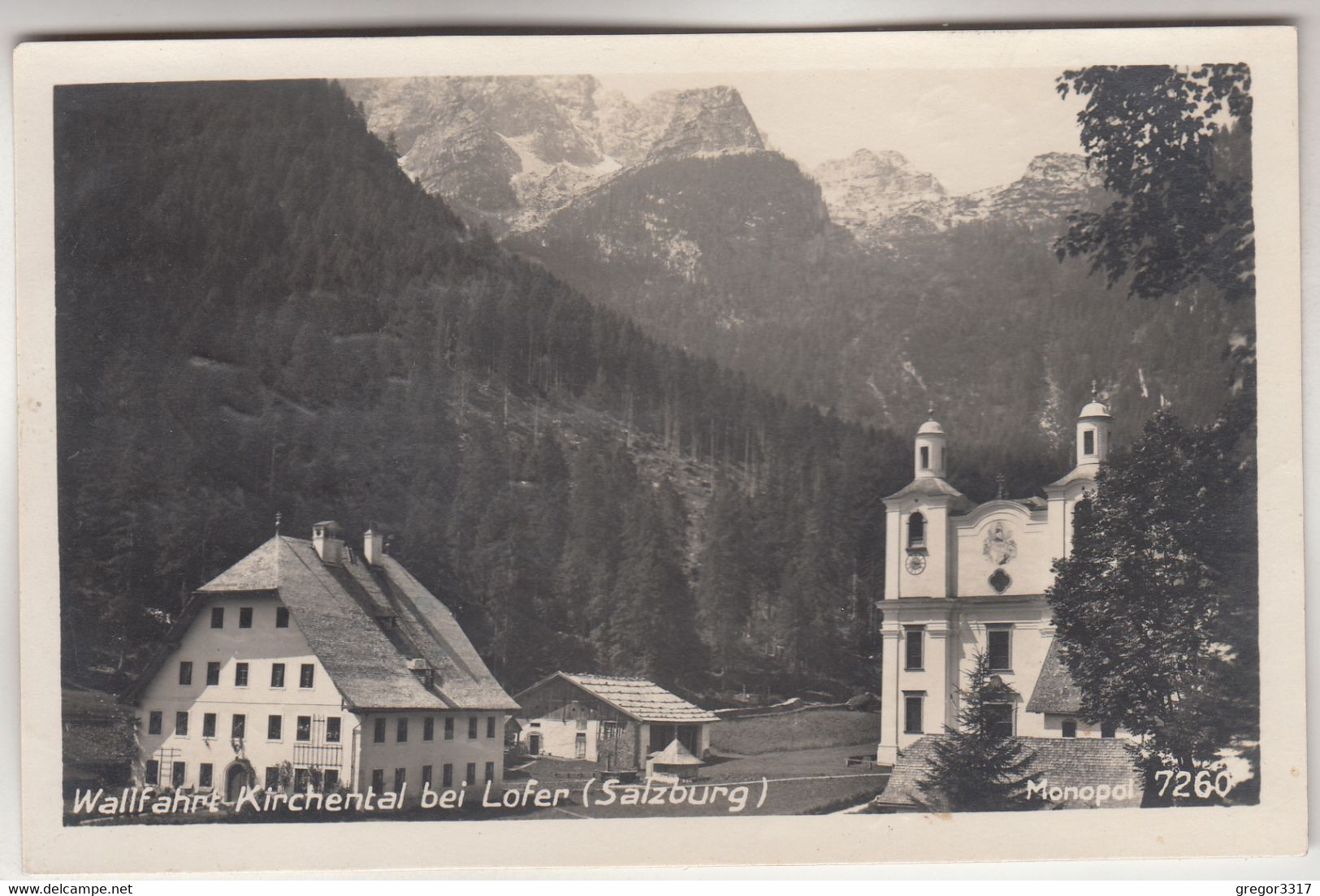 C1776) KIRCHENTAL Bei LOFER - Salzburg - Kirche U. Haus DETAIL Alt !! 1929 - Lofer