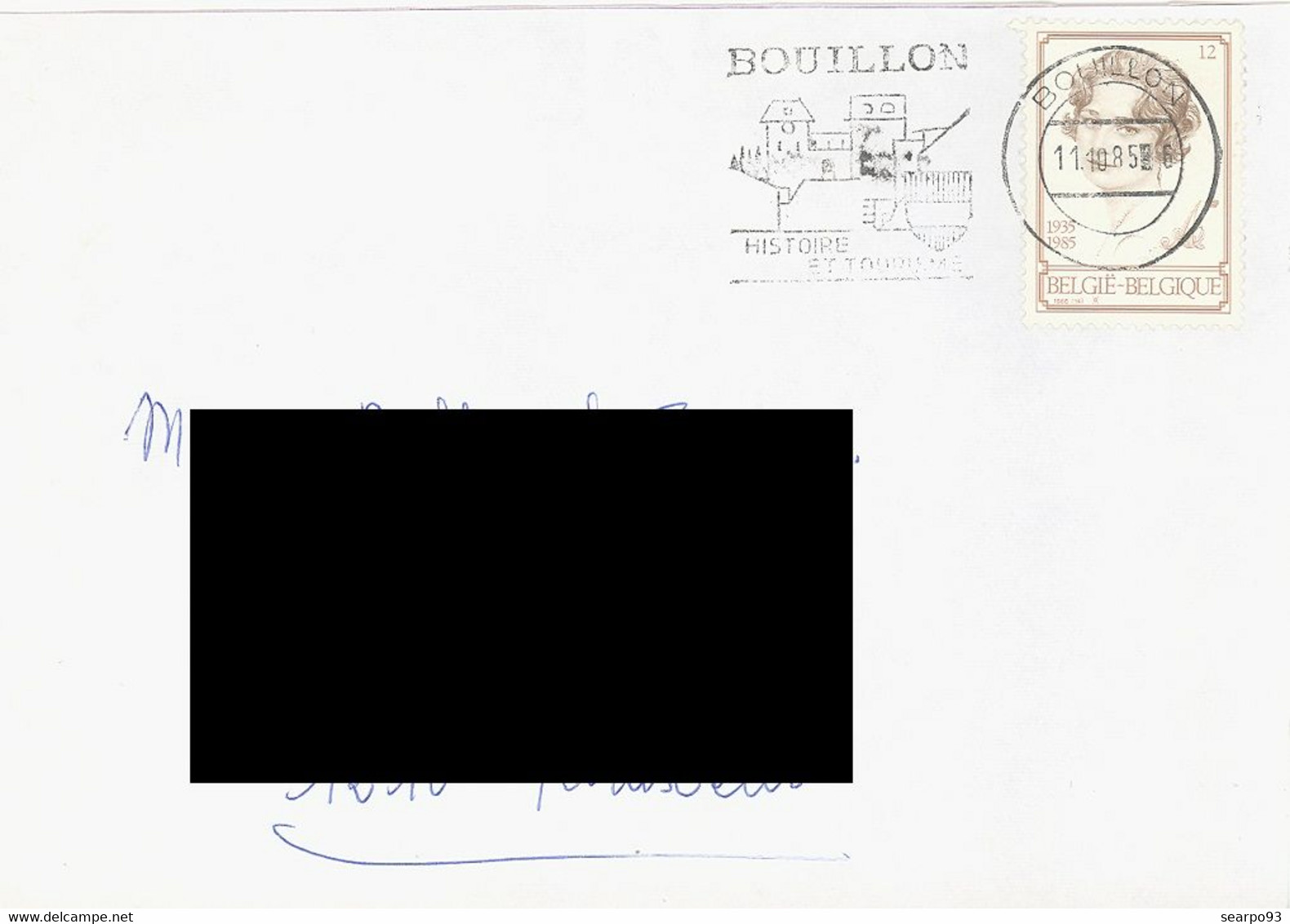 BELGIUM. POSTMARK. BOUILLON. 1985 - Andere & Zonder Classificatie