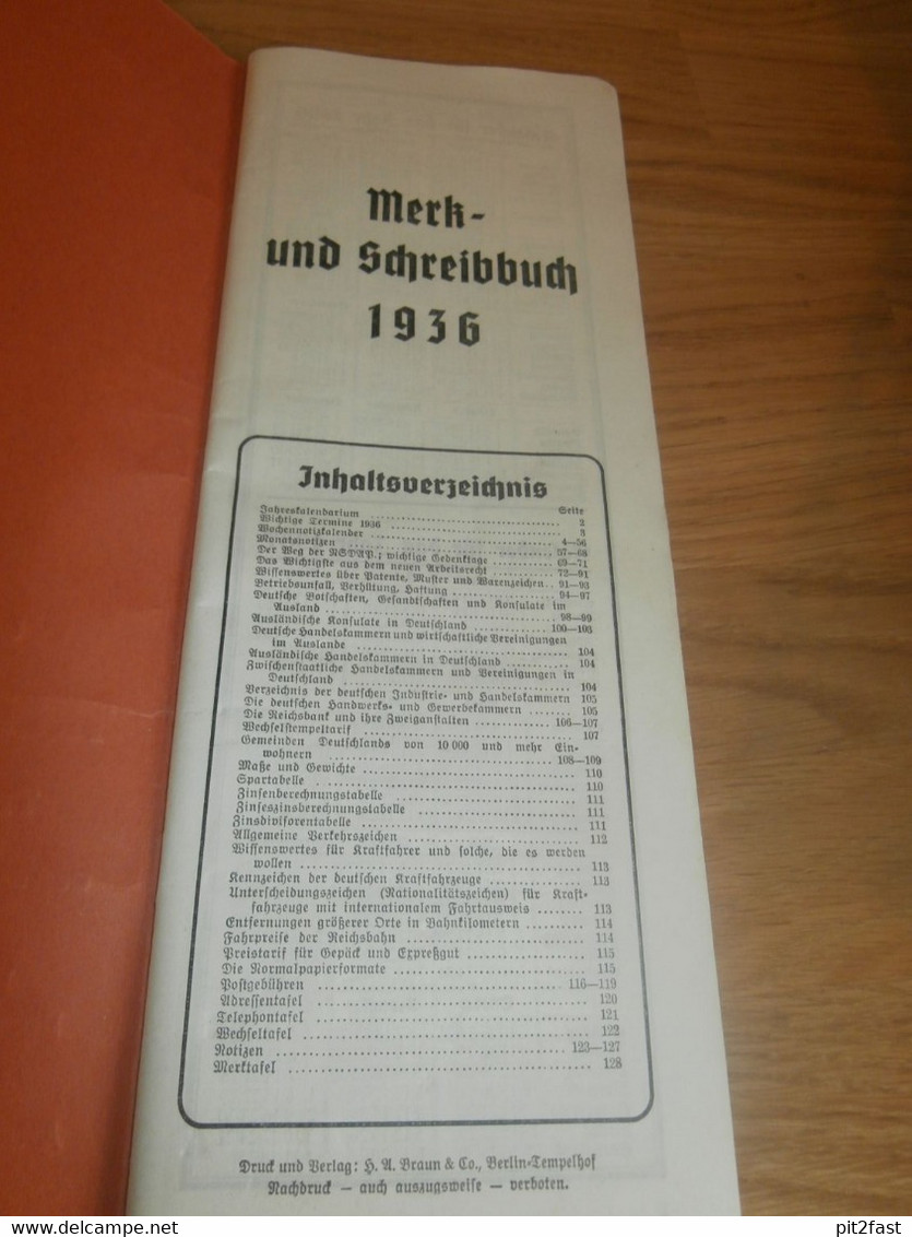 Treptower Bank In Treptow A. Tollense , 1936 , Merk- Und Schreibbuch , Neubrandenburg , Mecklenburg , Altentreptow !!! - Grand Format : 1921-40