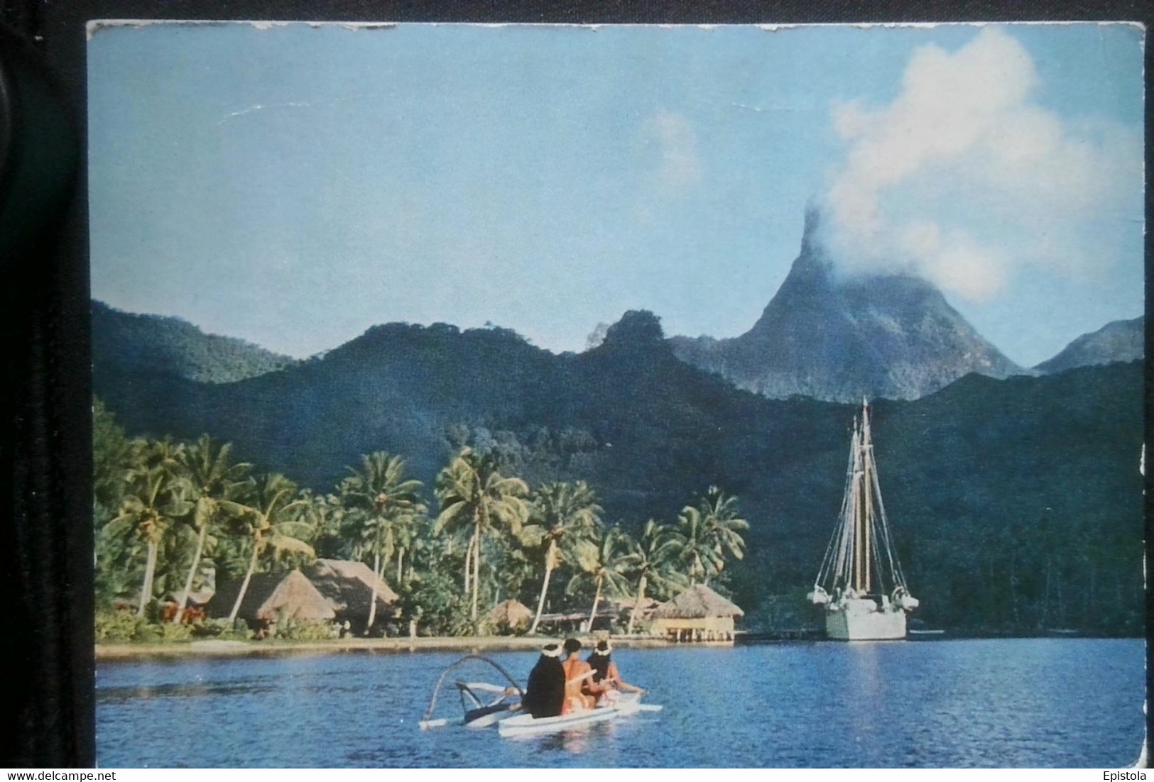 ►   Pirogue   Voilier MOOREA Carte TAI  (Tahiti) -   POLYNESIE   FRANÇAISE (Léger Pli) - Polynésie Française