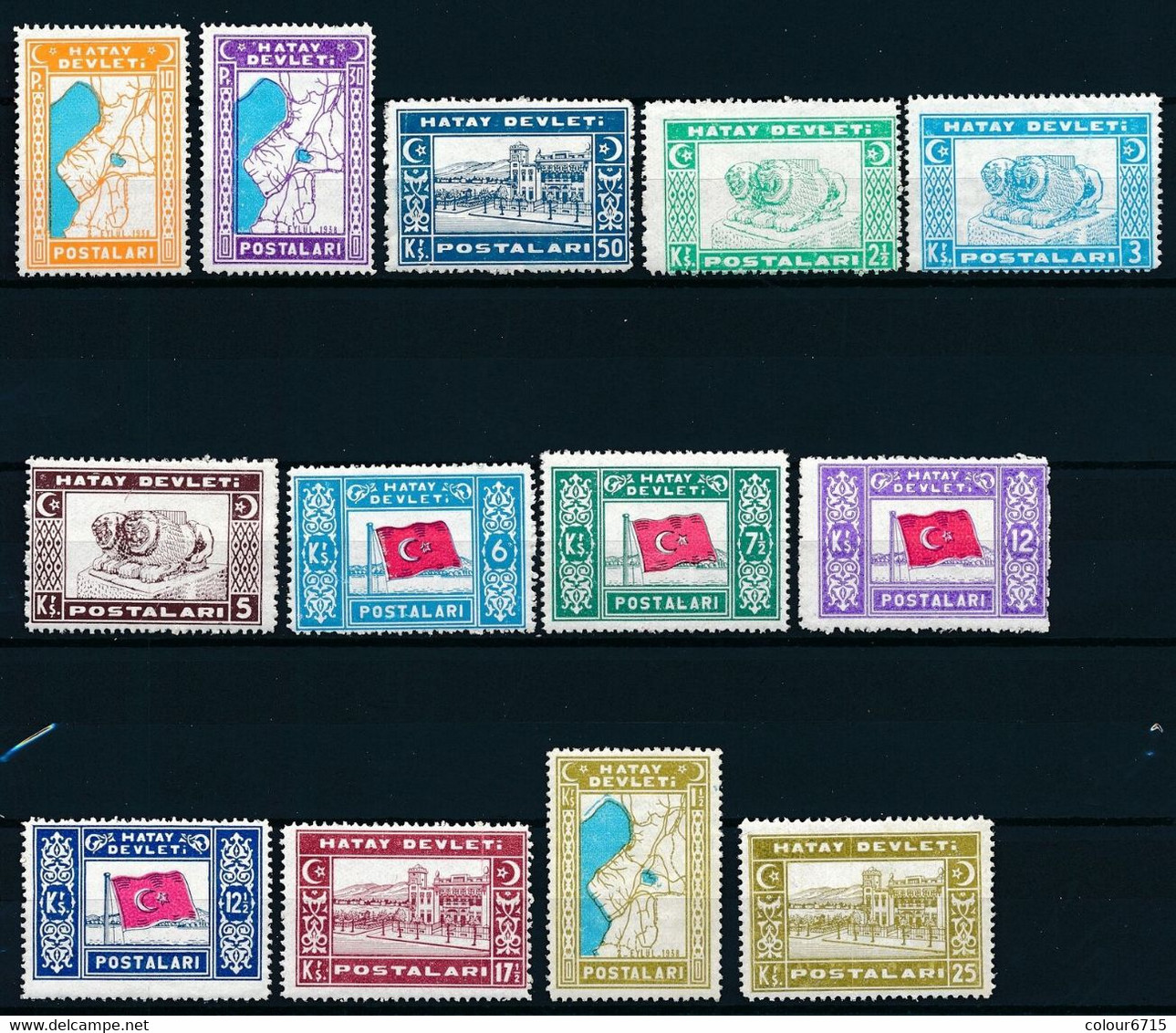 Turkey/Hatay 1939 National Symbols Stamps 13v MNH - Unused Stamps