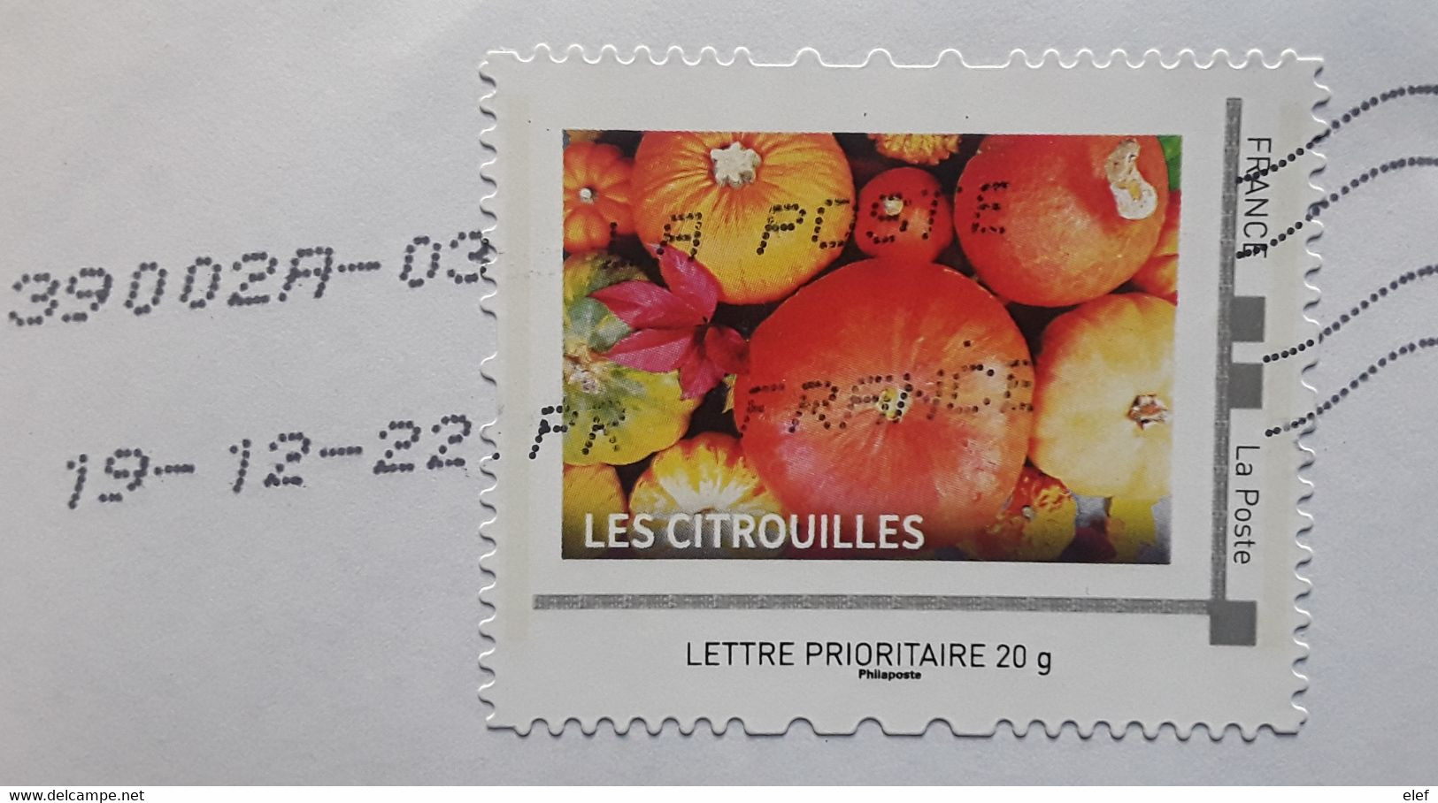 France Lettre Prioritaire Avec Timbre Personnalisé MontimbrenLigne Légume LES CITROUILLES Pumpkin , 2022, TB - Groenten