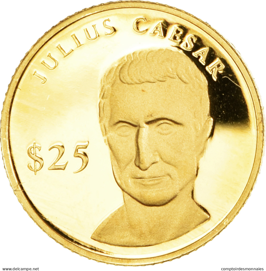 Monnaie, Libéria, Jules César, 25 Dollars, 2000, American Mint, Proof, FDC, Or - Liberia