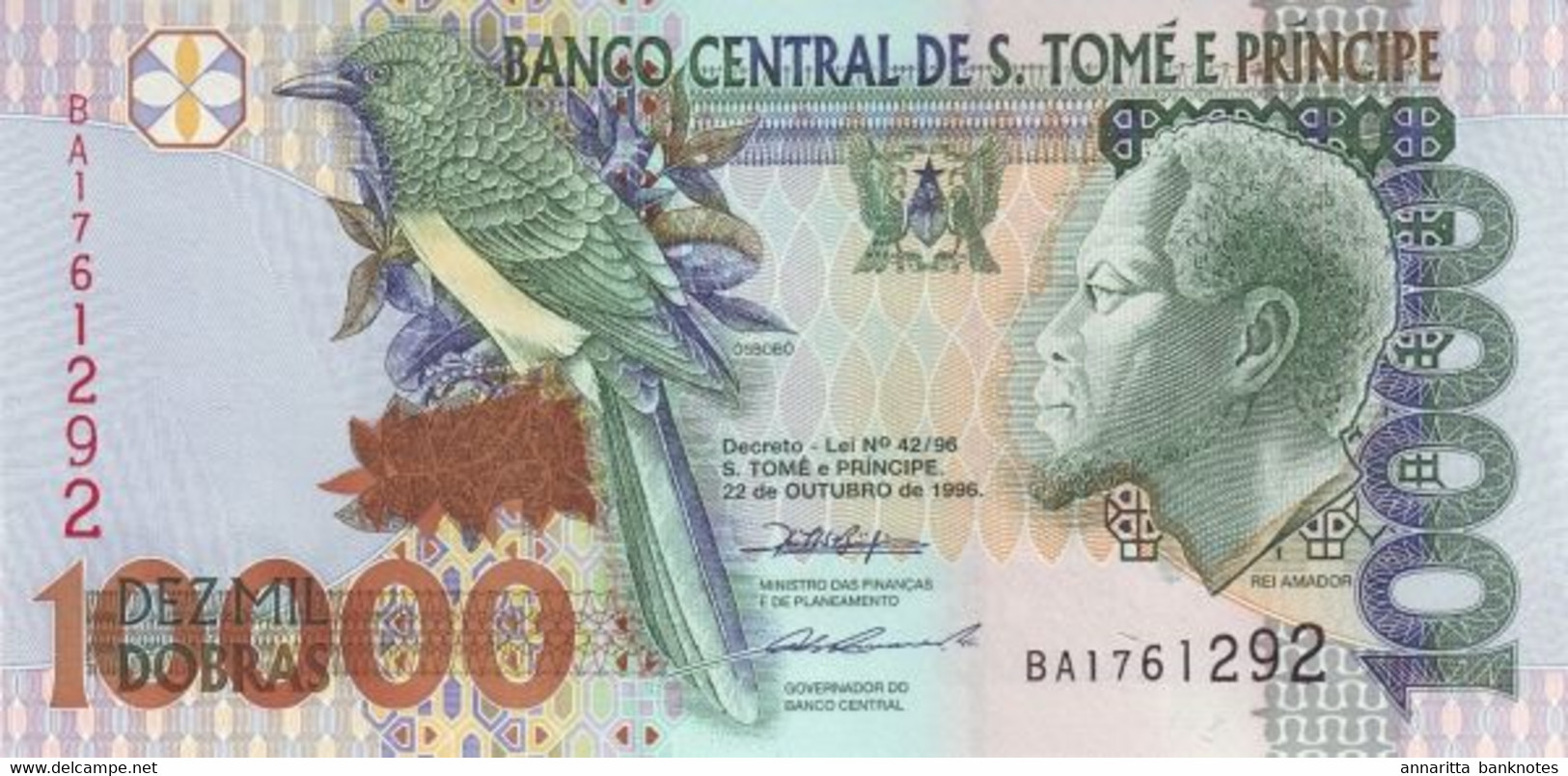 Sao Tome And Principe 10000 Dobras 1996, UNC, P-66b, ST304b - San Tomé E Principe