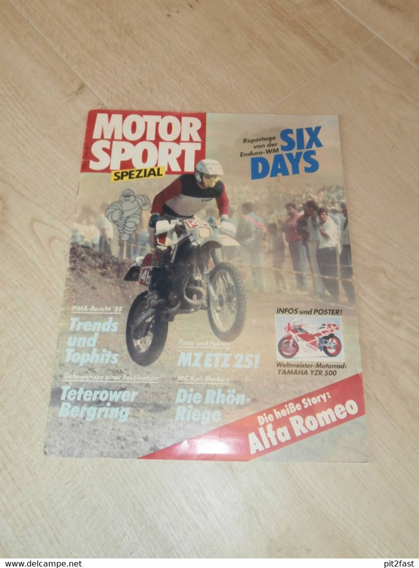 Motorsport Spezial 1988 , Six Days Enduro , Bergring Teterow , ETZ 251 , Trial Woltersdorf , ADMV , Wartburg , MZ GT 250 - Motos